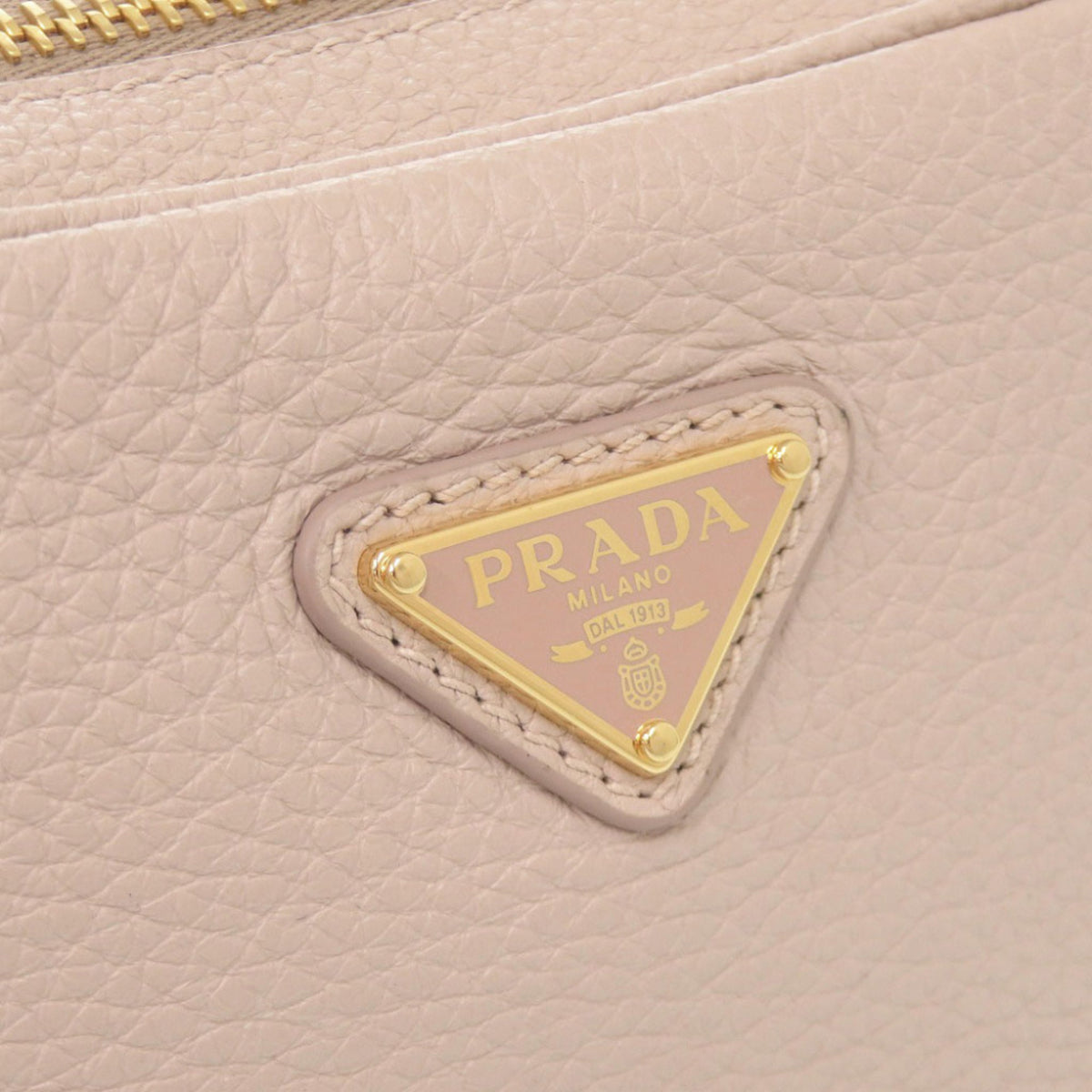 Prada Pink Beige Leather Shoulder Bag (Pre-Owned)