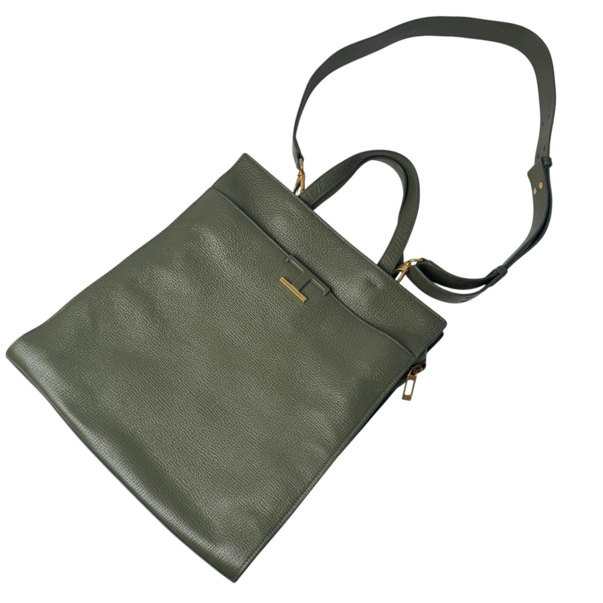 Tod's Green Leather Shoulder Bag Tote Bag (Pre-Owned)