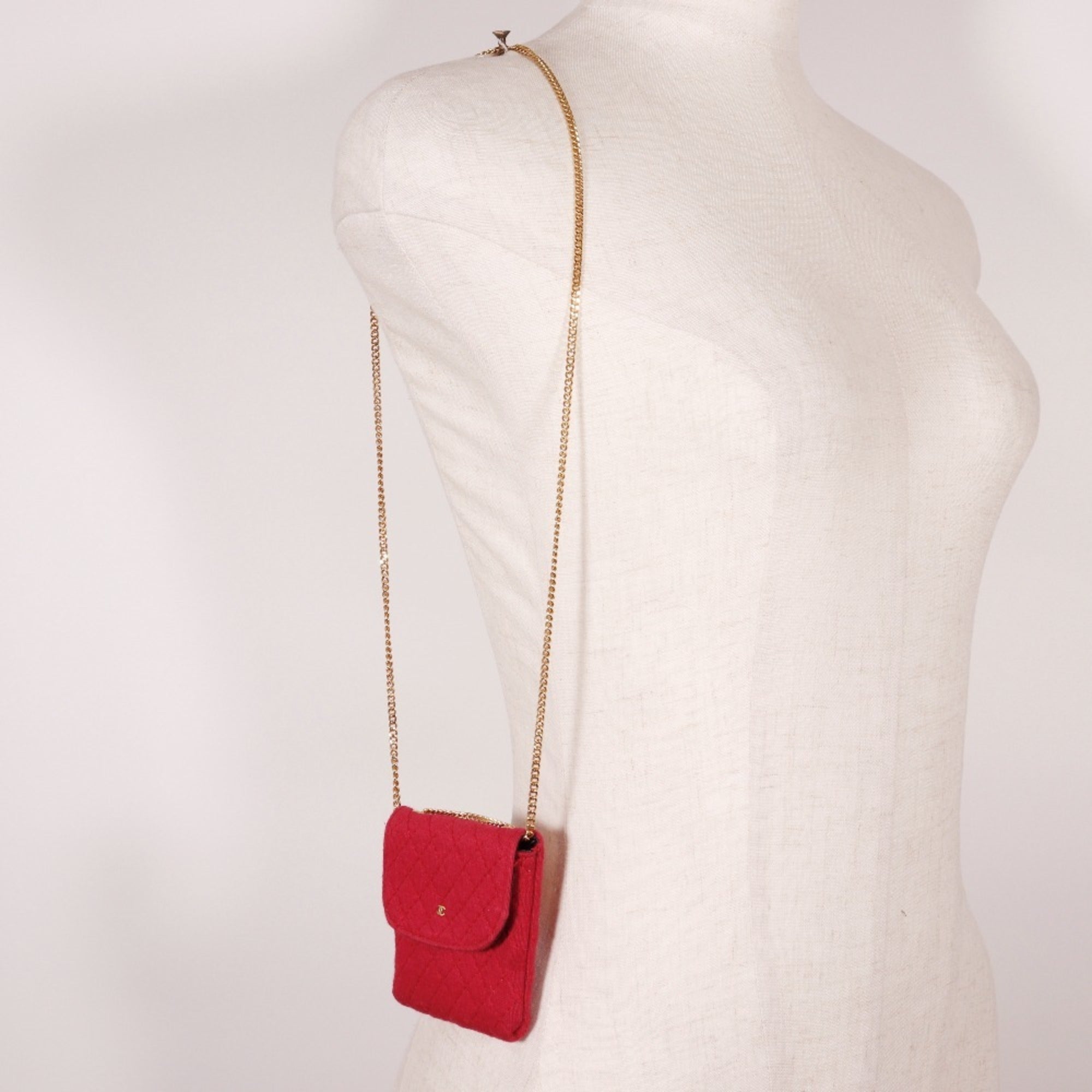 Chanel Pink Cotton Pouch Shoulder Bag (Pre-Owned)