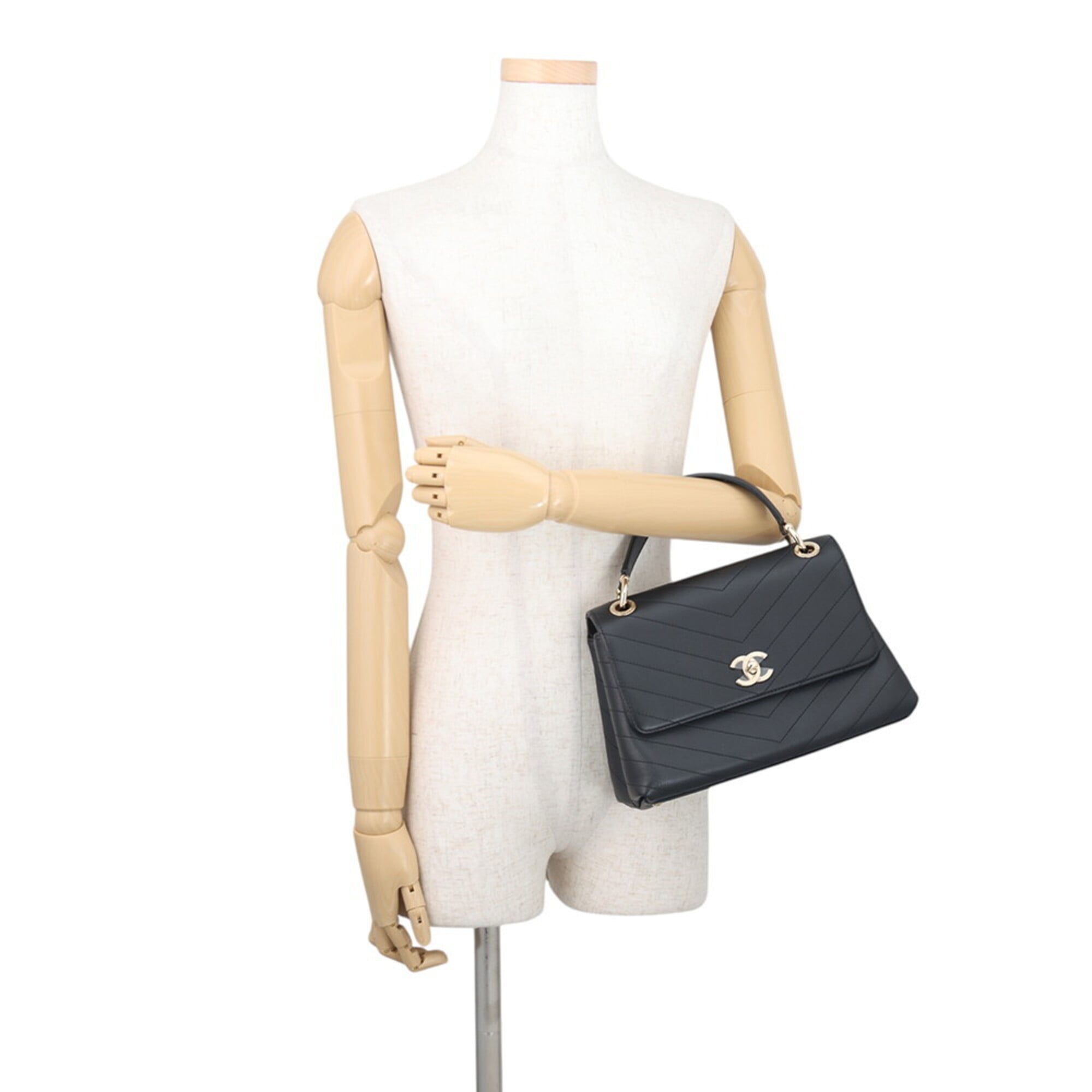 Chanel Black Champagne Gold Handbag (Pre-Owned)