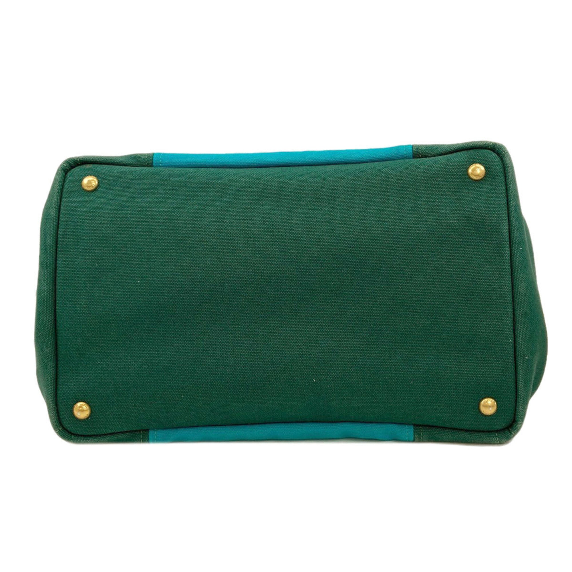 Prada Green Canvas Handbag (Pre-Owned)