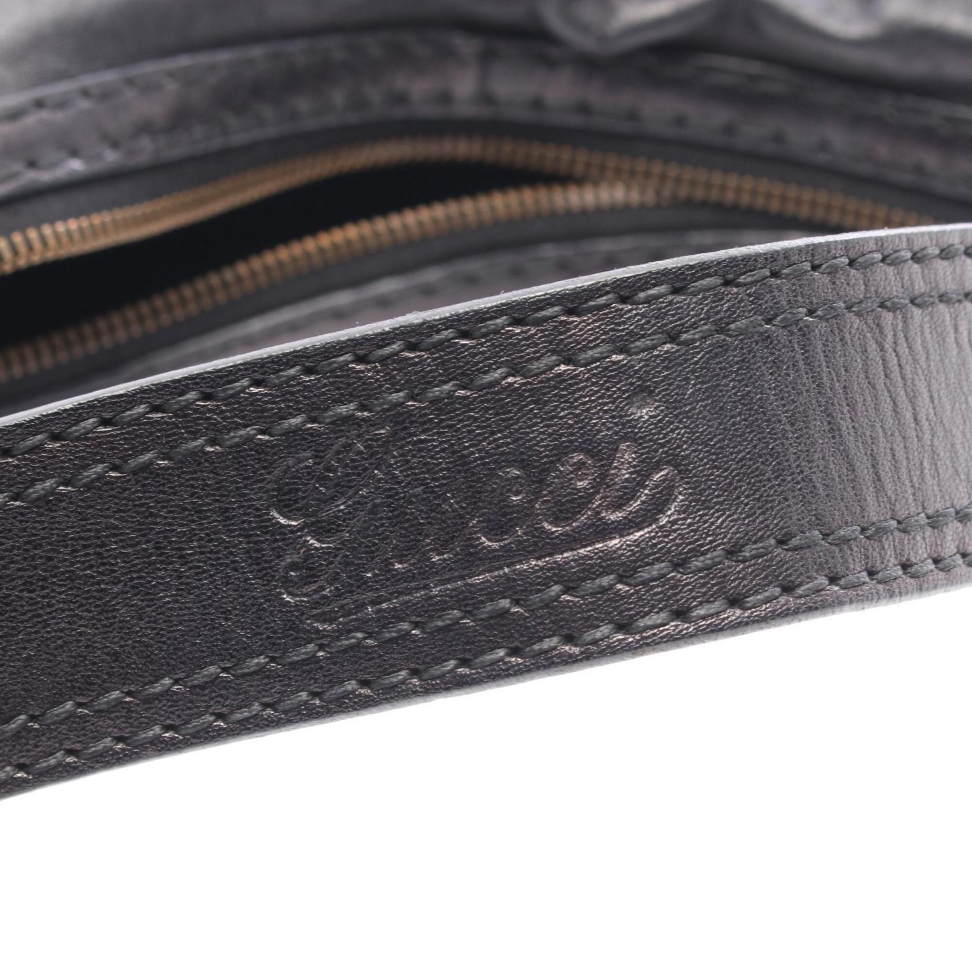 Gucci Black Leather Handbag Shoulder Bag (Pre-Owned)