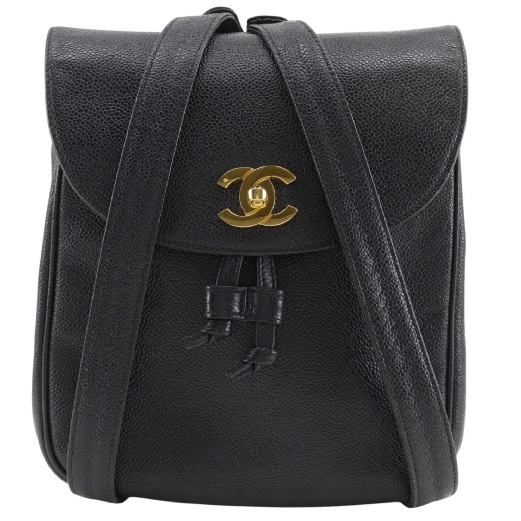 Chanel Black Grained Calfskin Backpack (Pre-Owned)