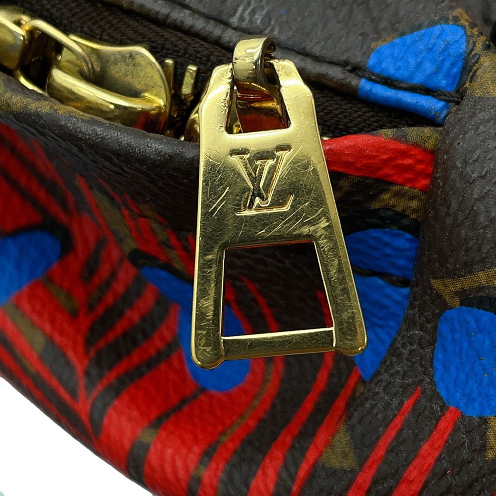 Louis Vuitton Black Blue Monogram Noir Red Color Monogram Handbag (Pre-Owned)