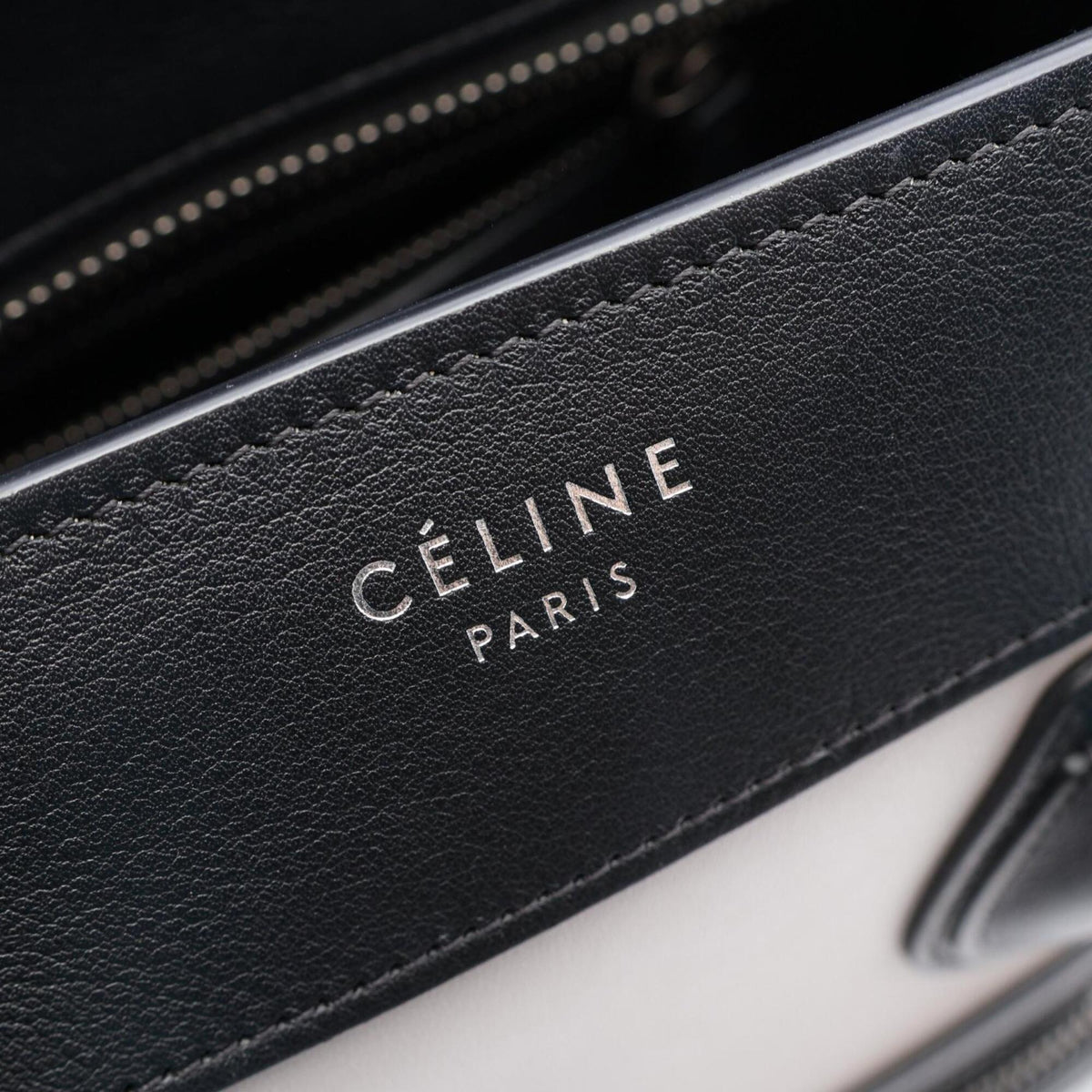 Celine Black Blue Gray Leather Handbag Tote Bag (Pre-Owned)