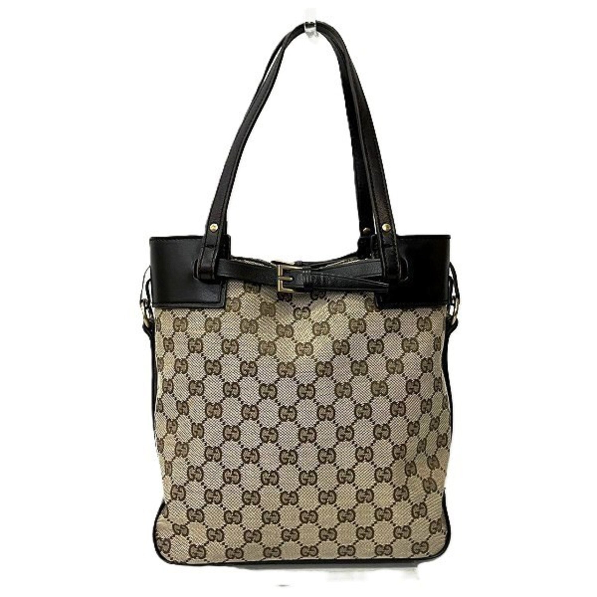 Gucci Beige Brown Gg Canvas Handbag Tote Bag (Pre-Owned)