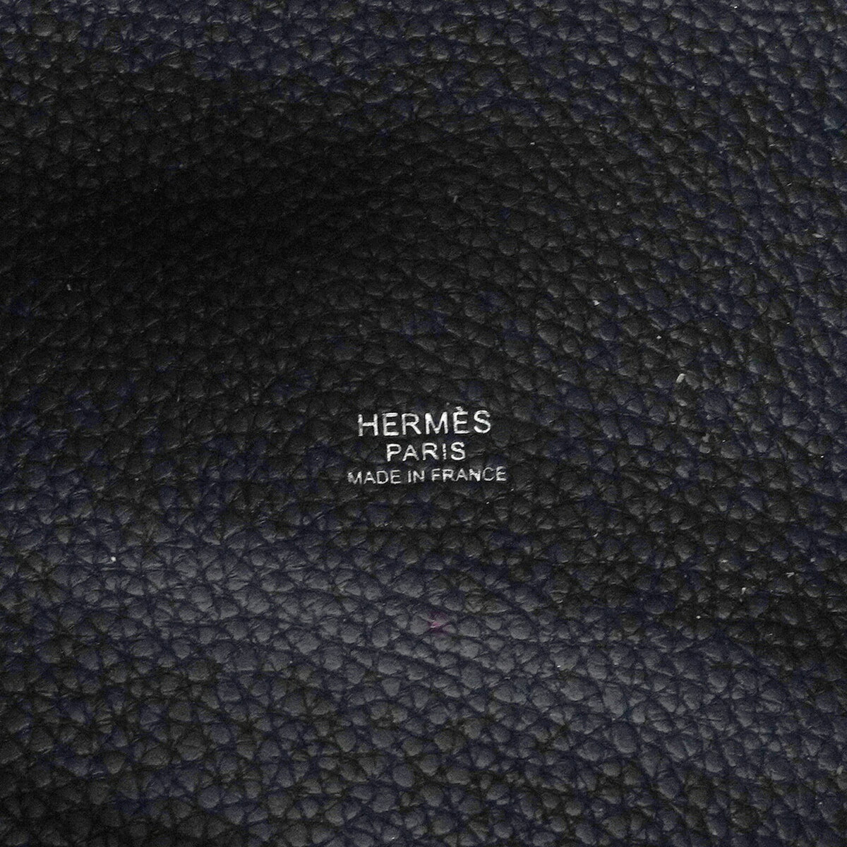 Hermes Navy Taurillon Clemence Leather Handbag (Pre-Owned)
