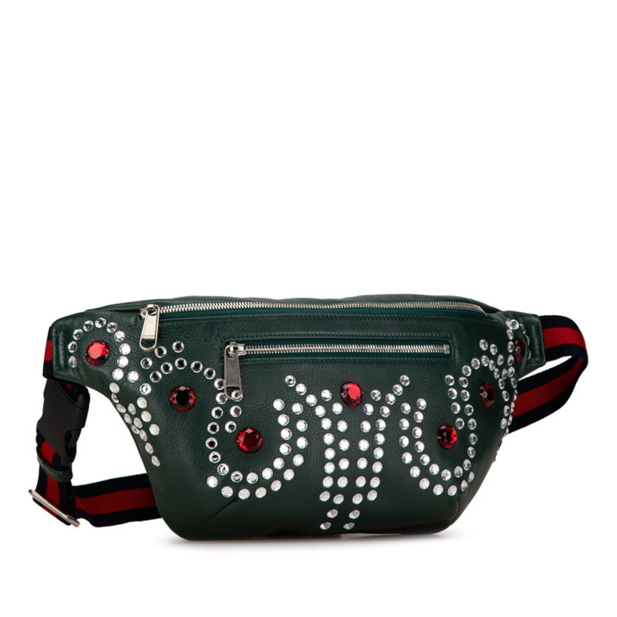 Gucci Moss Green Multi-Color Leather Sling Bag (Pre-Owned)