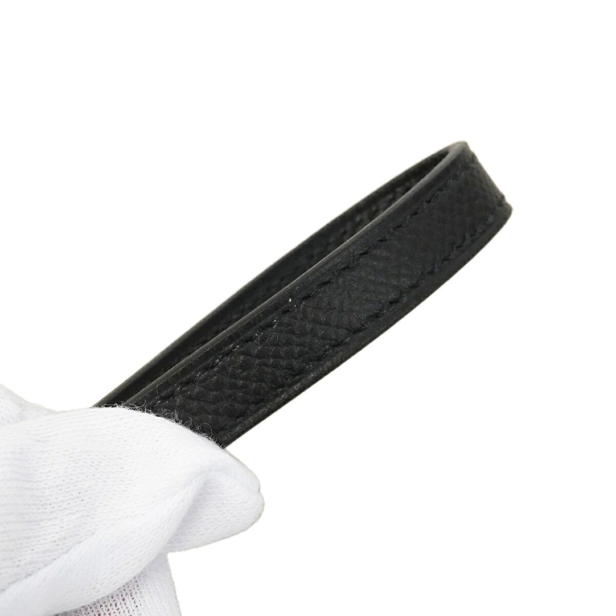 Hermes Black Epsom Leather Leather Chain/Shoulder Wallet (Pre-Owned)