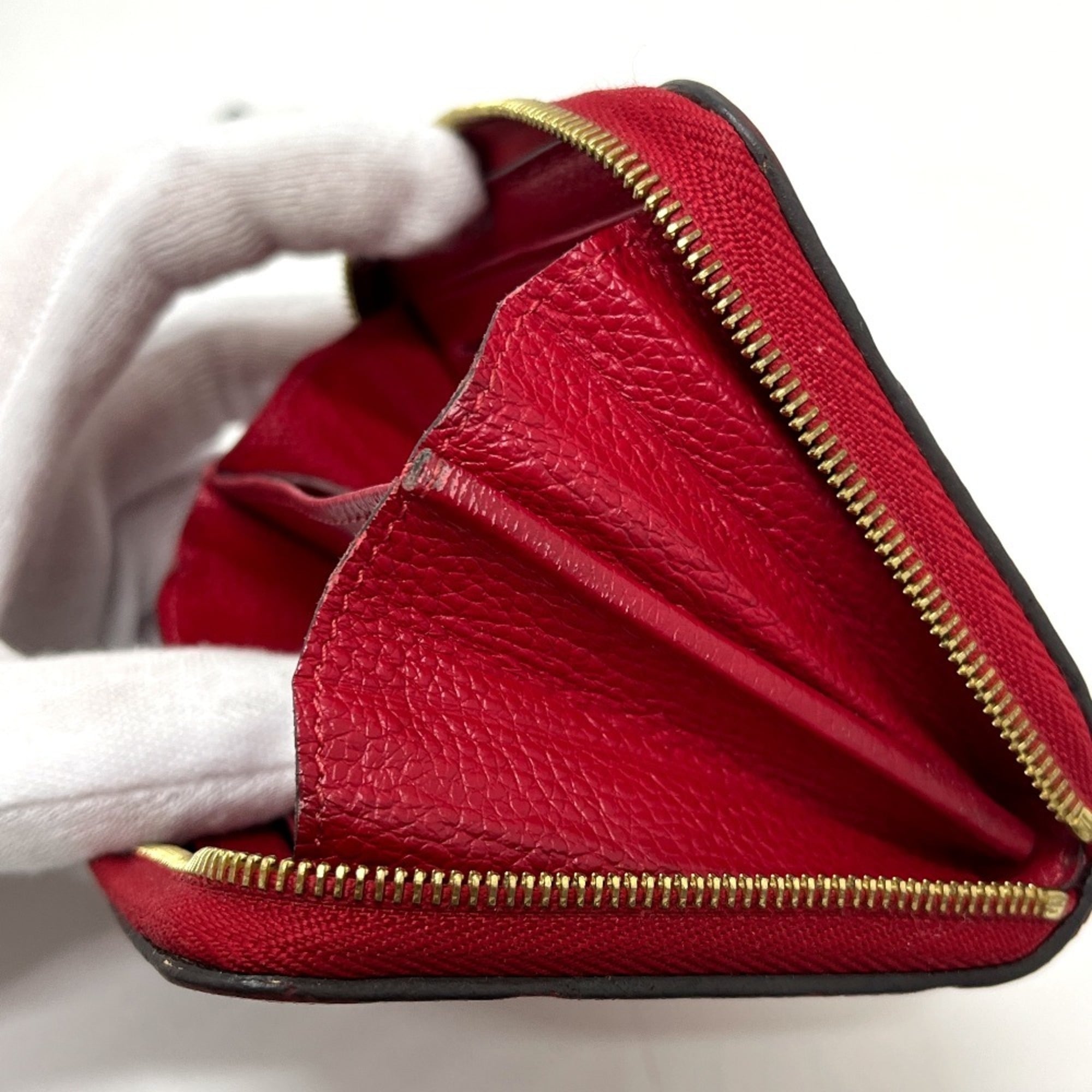 Louis Vuitton Monogram Empreinte Red Color Monogram Empreinte Coin Purse/Coin Case (Pre-Owned)