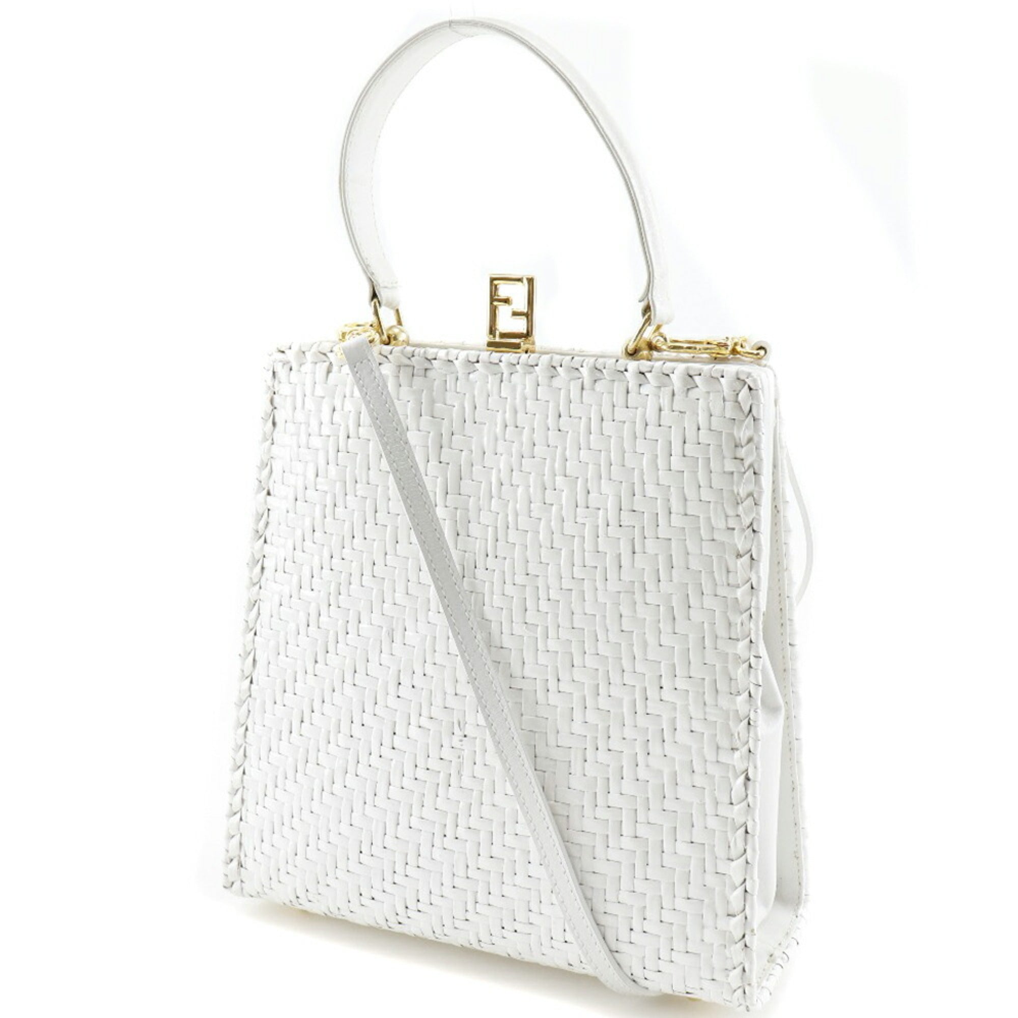 Fendi White Leather Handbag (Pre-Owned)