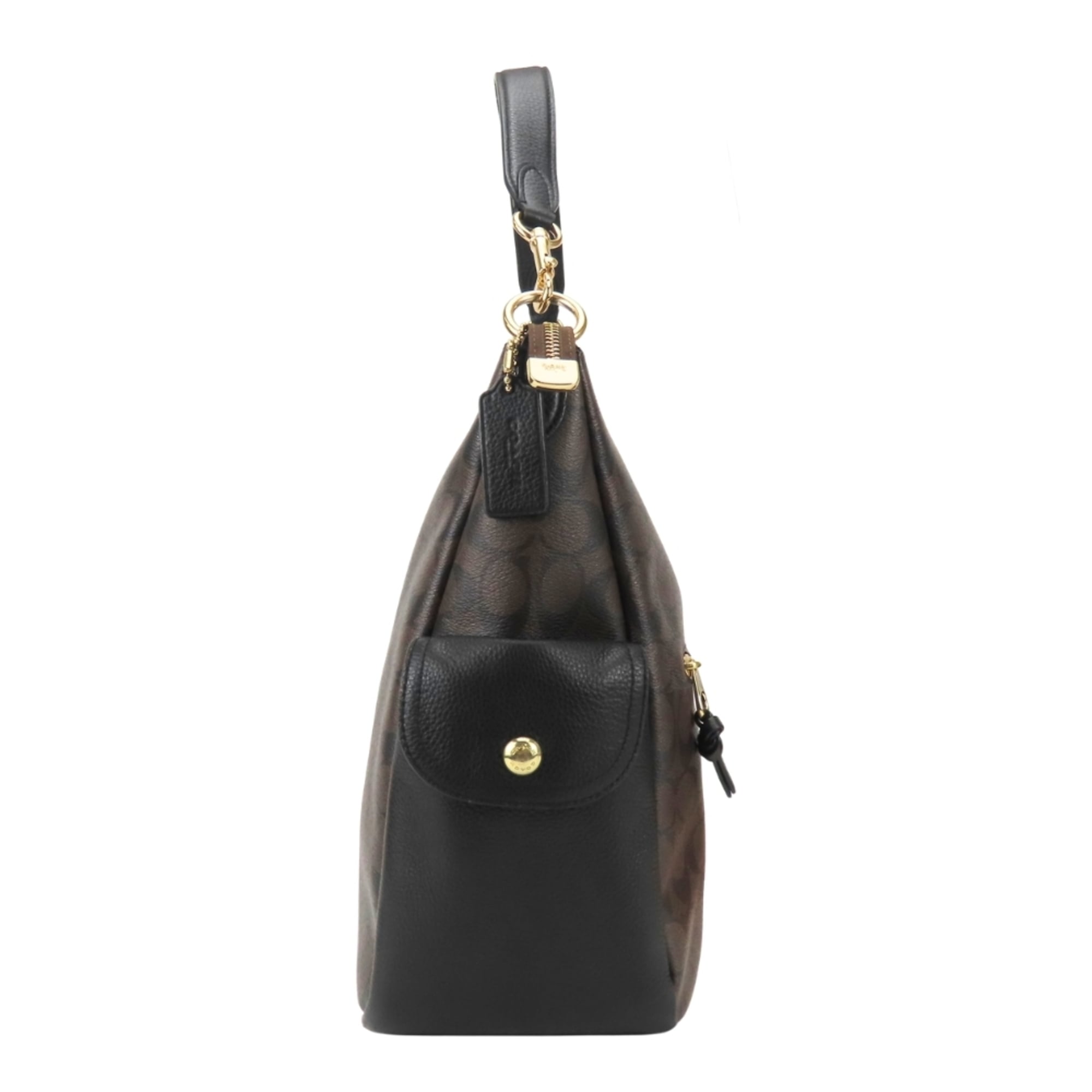 Coach Black Dark Brown Pvc Leather Shoulder Bag (Pre-Owned)