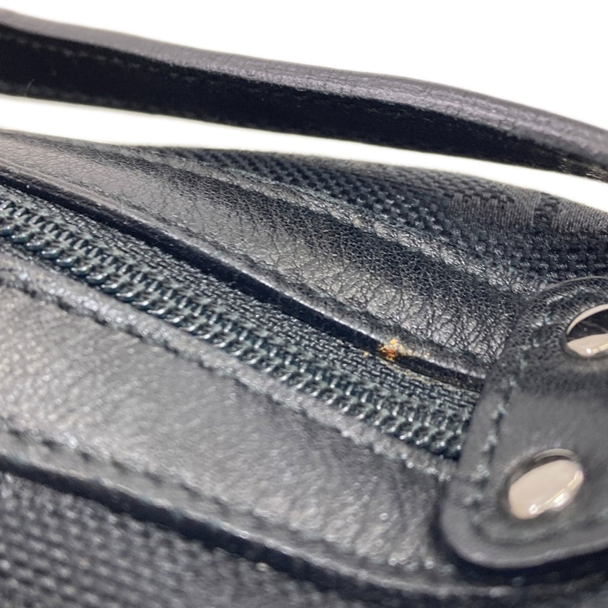 Salvatore Ferragamo Gancini Black Canvas Handbag (Pre-Owned)