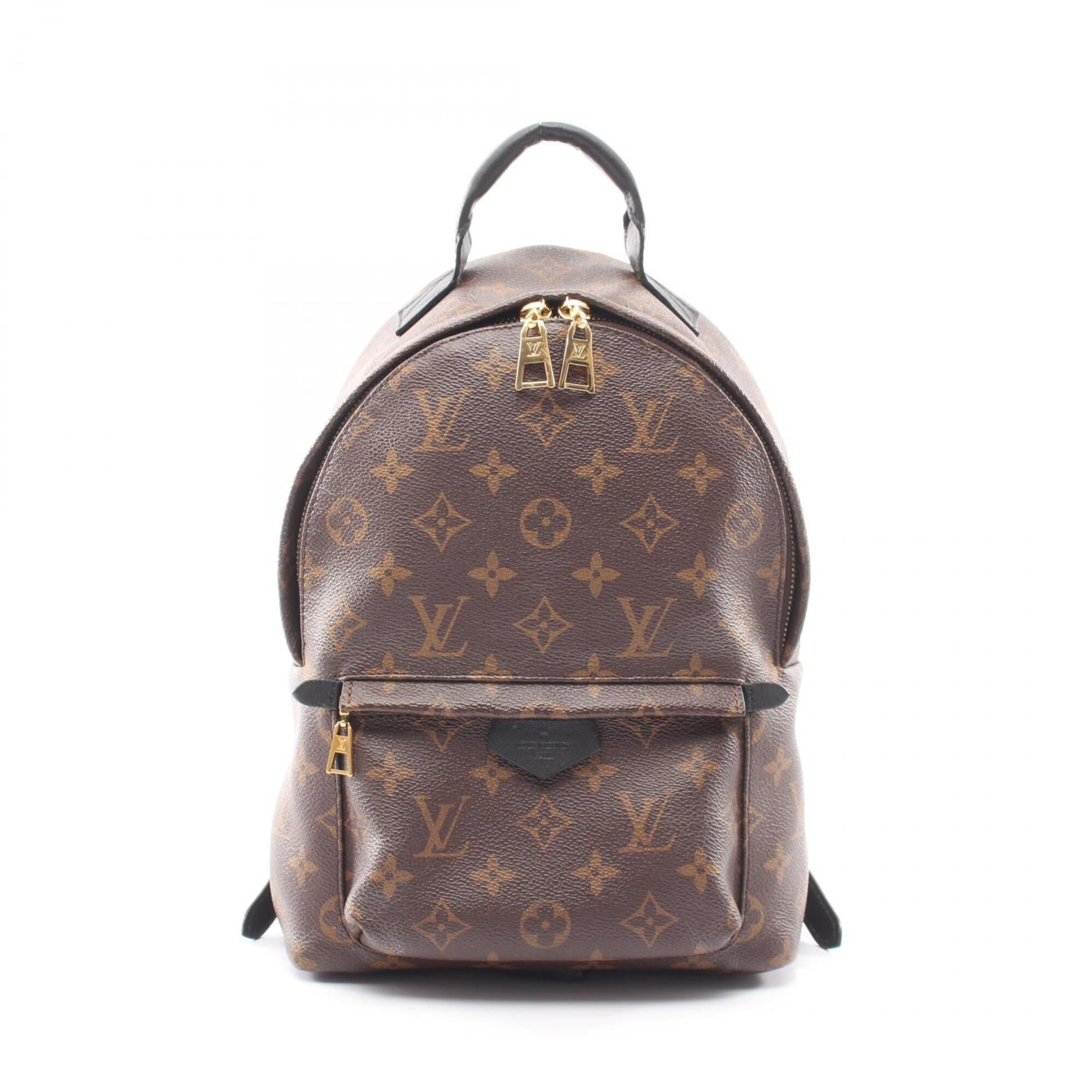 Louis Vuitton Black Brown Coated Canvas Leather Backpack Handbag (Pre-Owned)