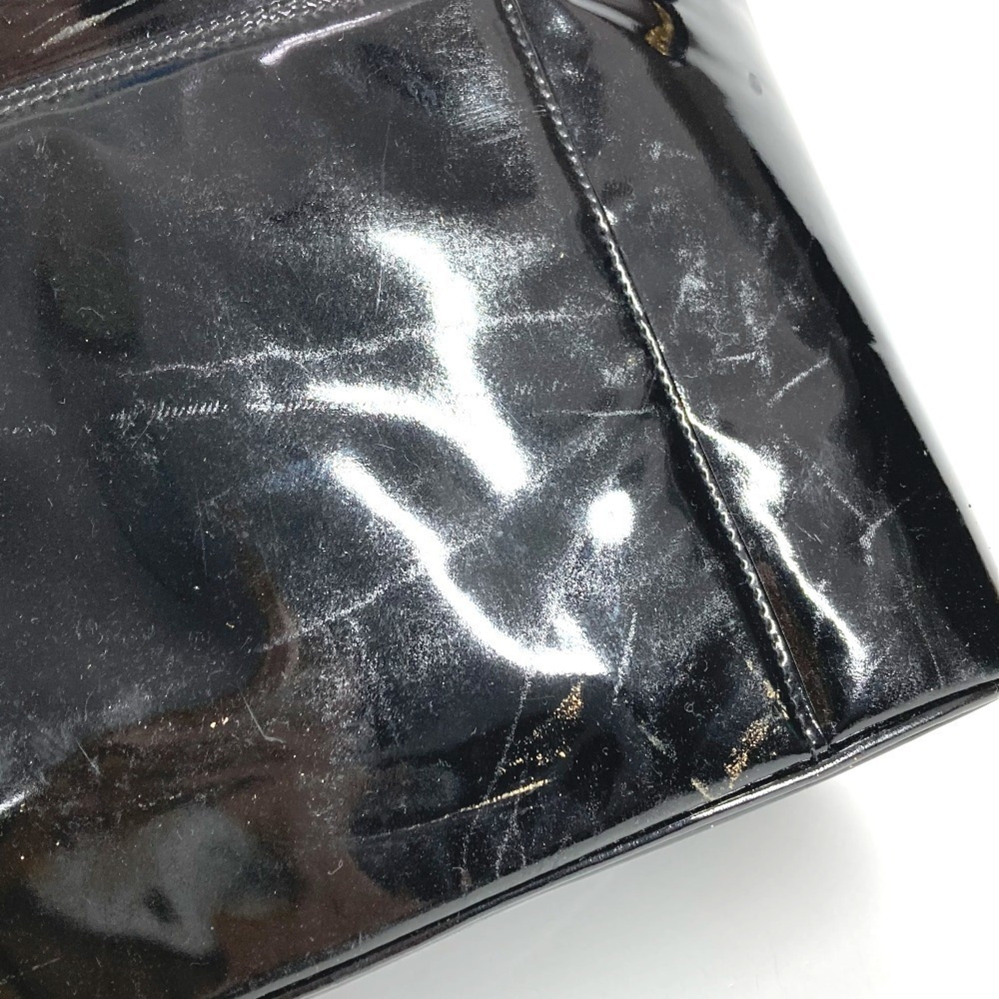 Chanel Black Patent Leather Handbag Shoulder Bag Vanity Bag (Pre-Owned)