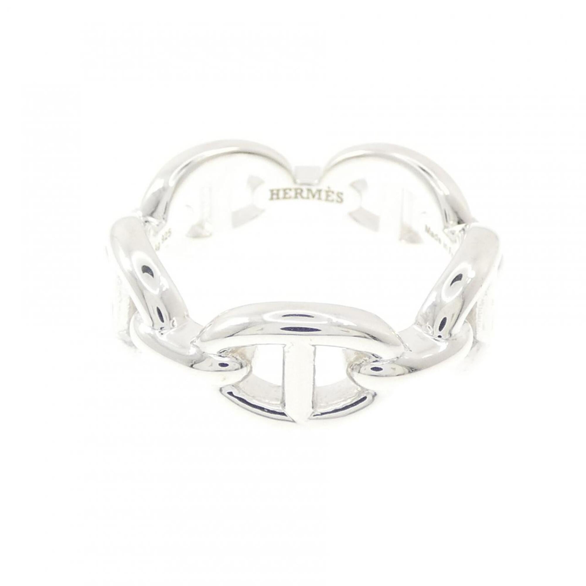 Hermes Silver 925 Band Ring (Pre-Owned)