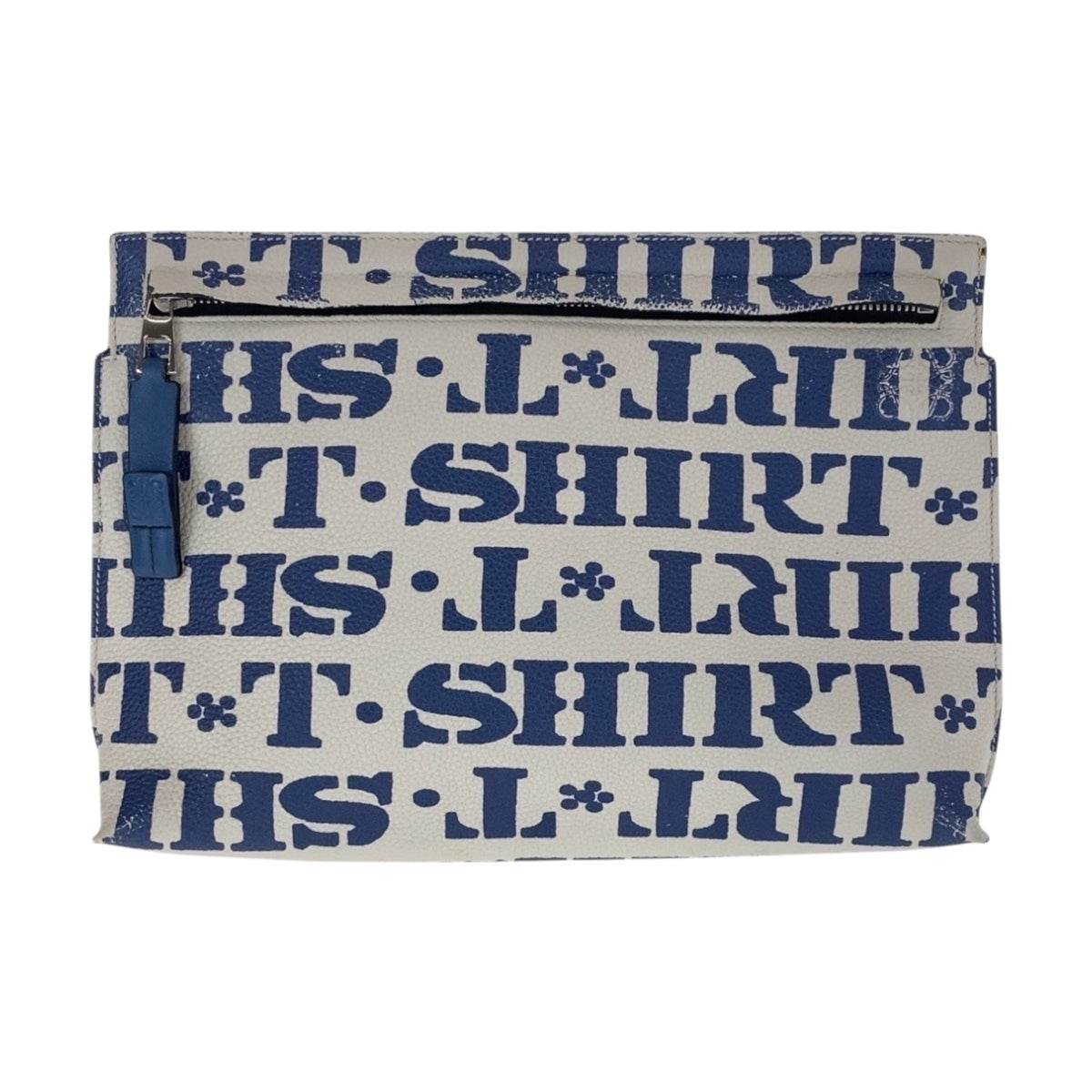 Loewe Blue White Leather Clutch Bag Pouch (Pre-Owned)