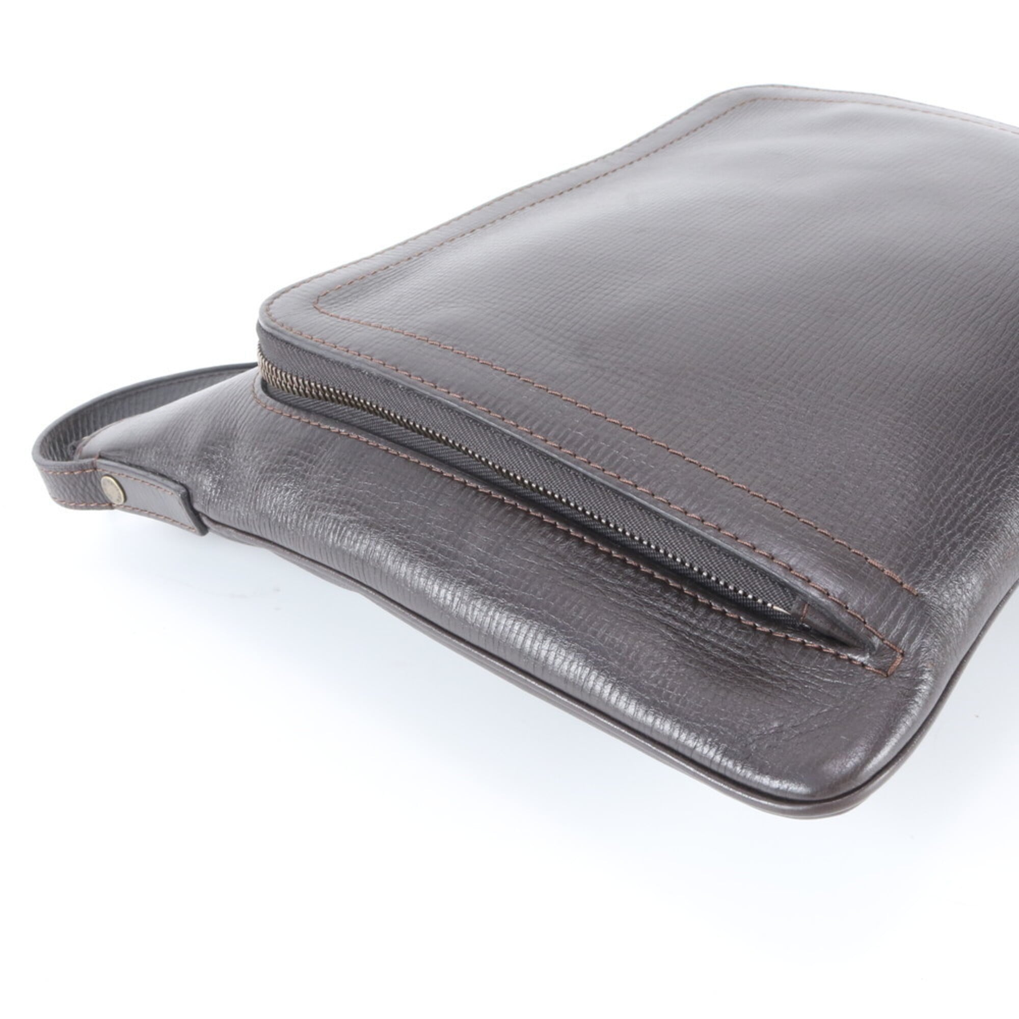 Louis Vuitton Coffee Leather Messenger Bag Shoulder Bag (Pre-Owned)