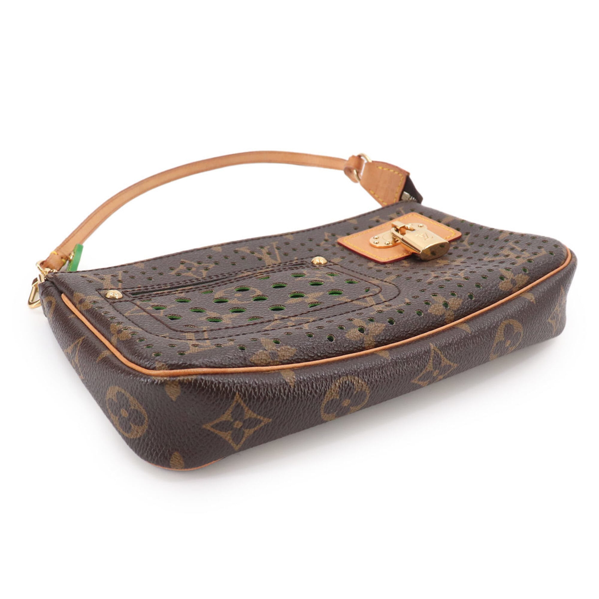 Louis Vuitton Monogram Vert Monogram Perforated Canvas Handbag Pochette (Pre-Owned)