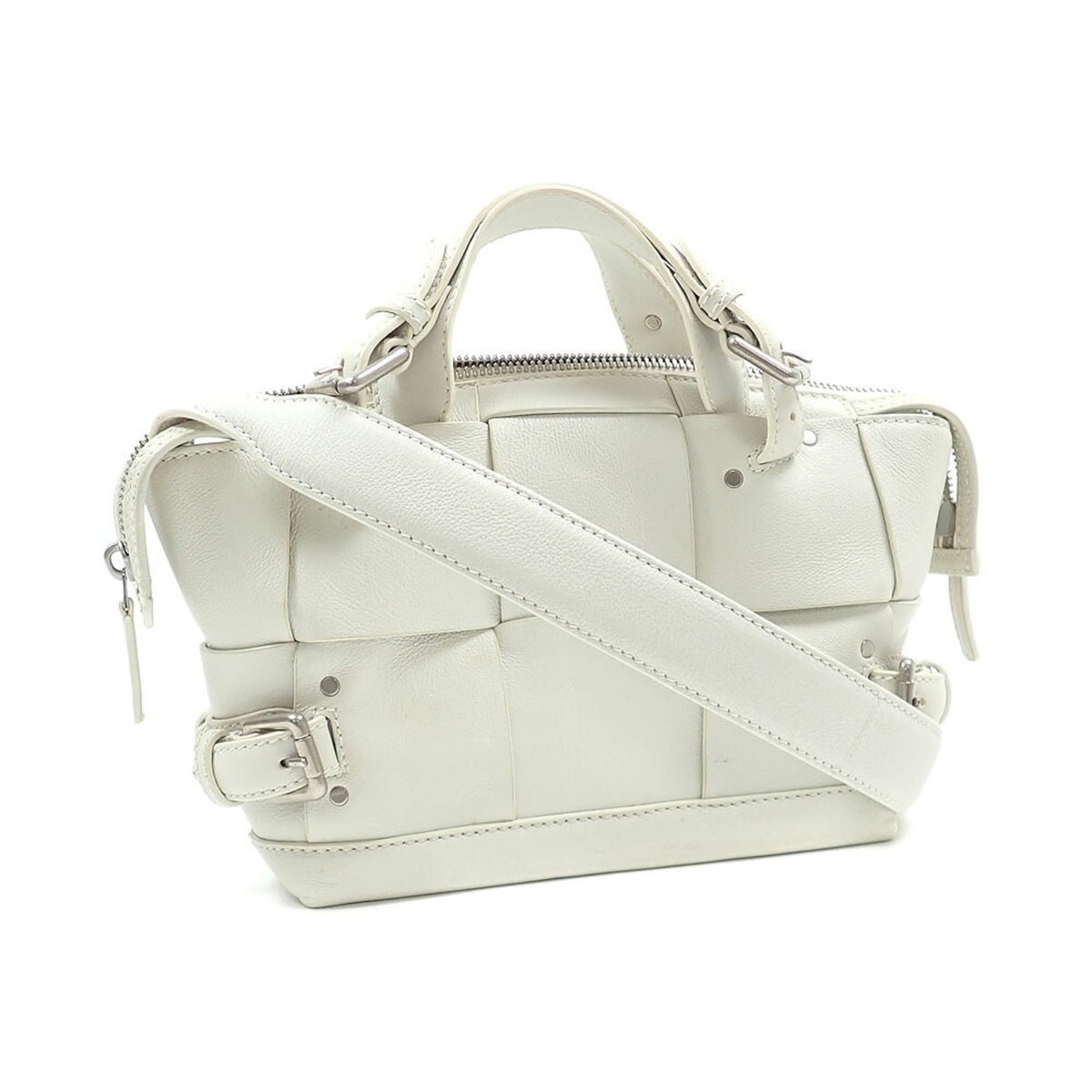 Bottega Veneta White Leather Handbag (Pre-Owned)