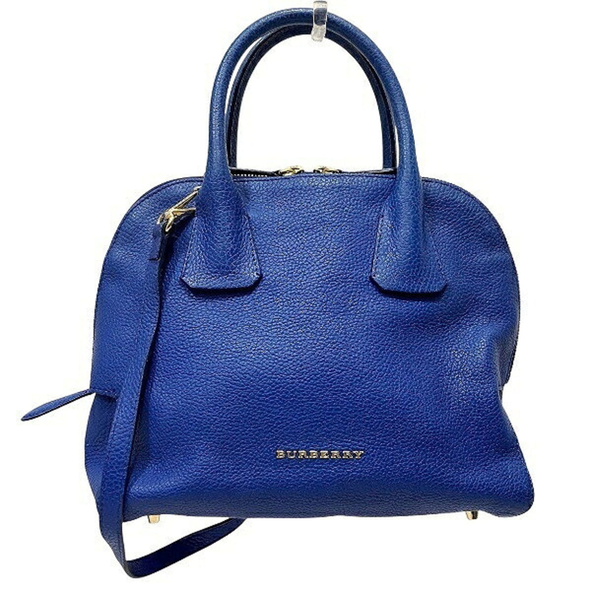 Burberry Blue Leather Handbag Shoulder Bag (Pre-Owned)
