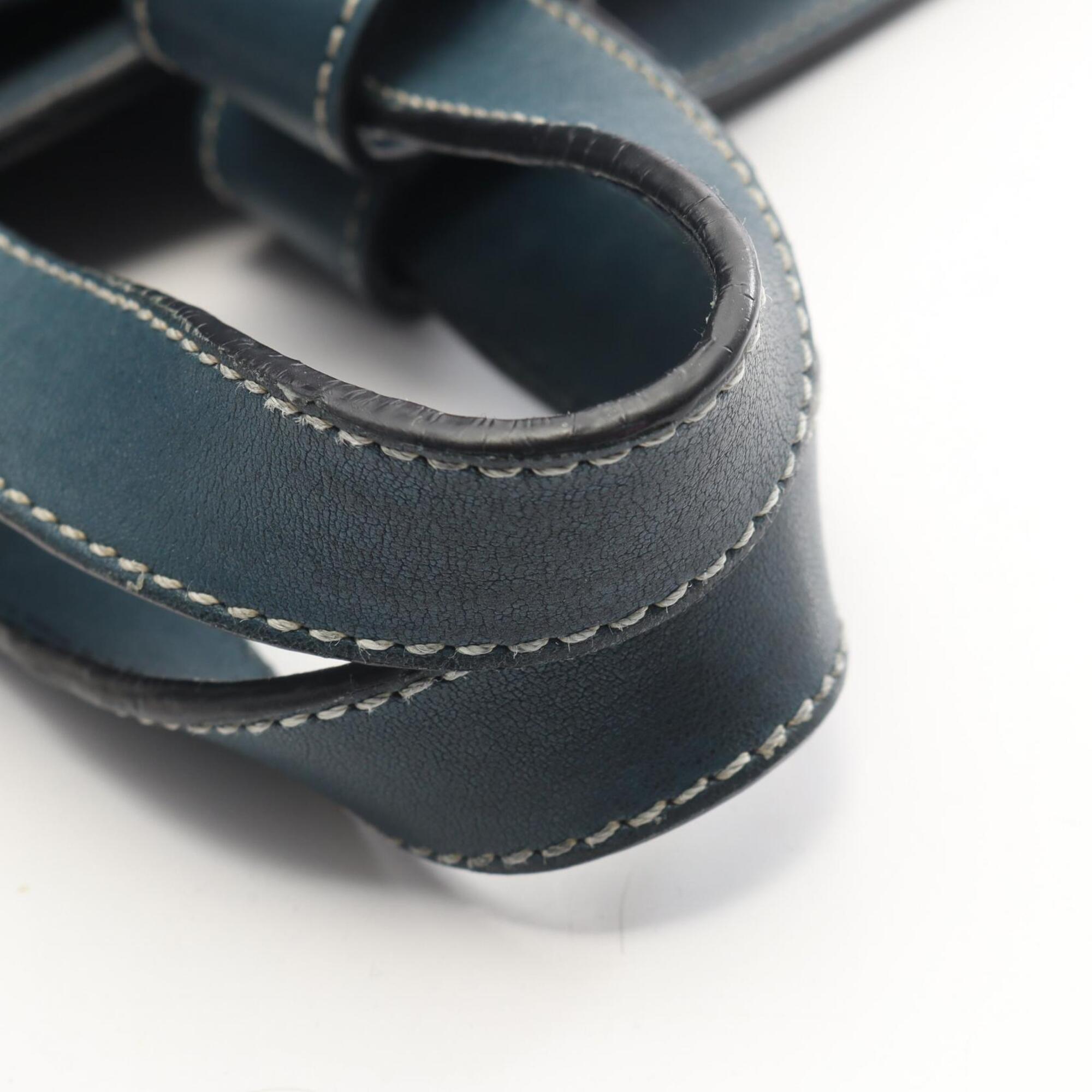 Loewe Navy Leather Handbag (Pre-Owned)
