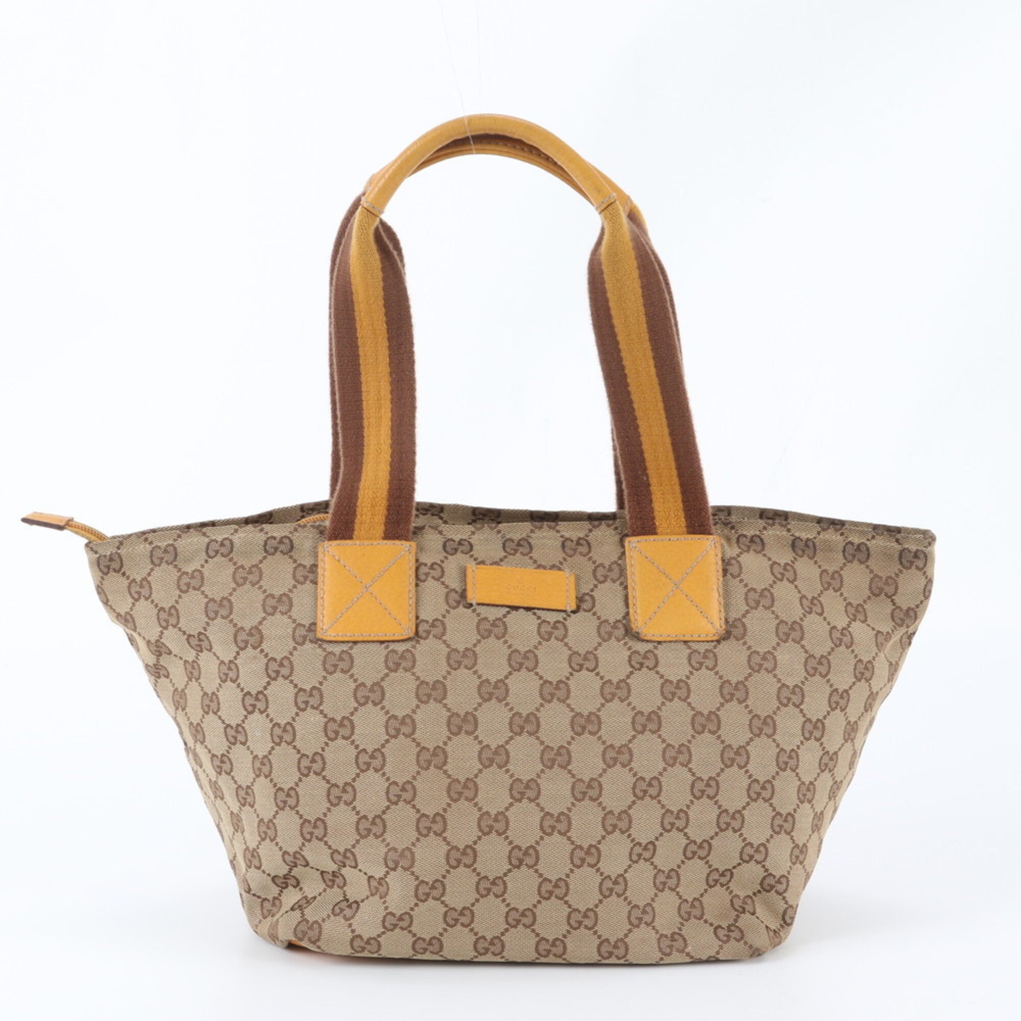 Gucci Gg Canvas Brown Gg Canvas Leather Tote Bag (Pre-Owned)
