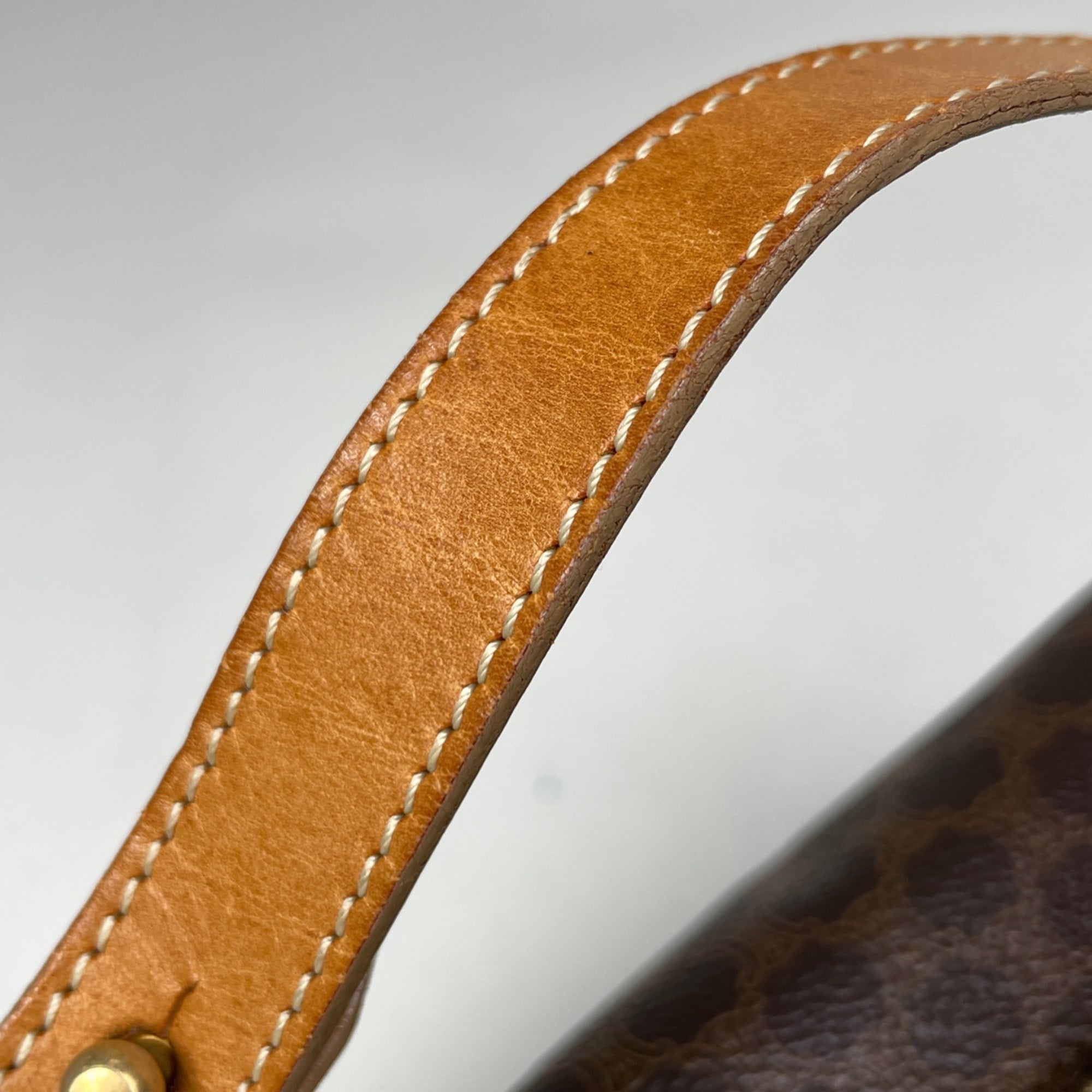 Celine Brown Coated Canvas Leather Handbag Pouch (Pre-Owned)