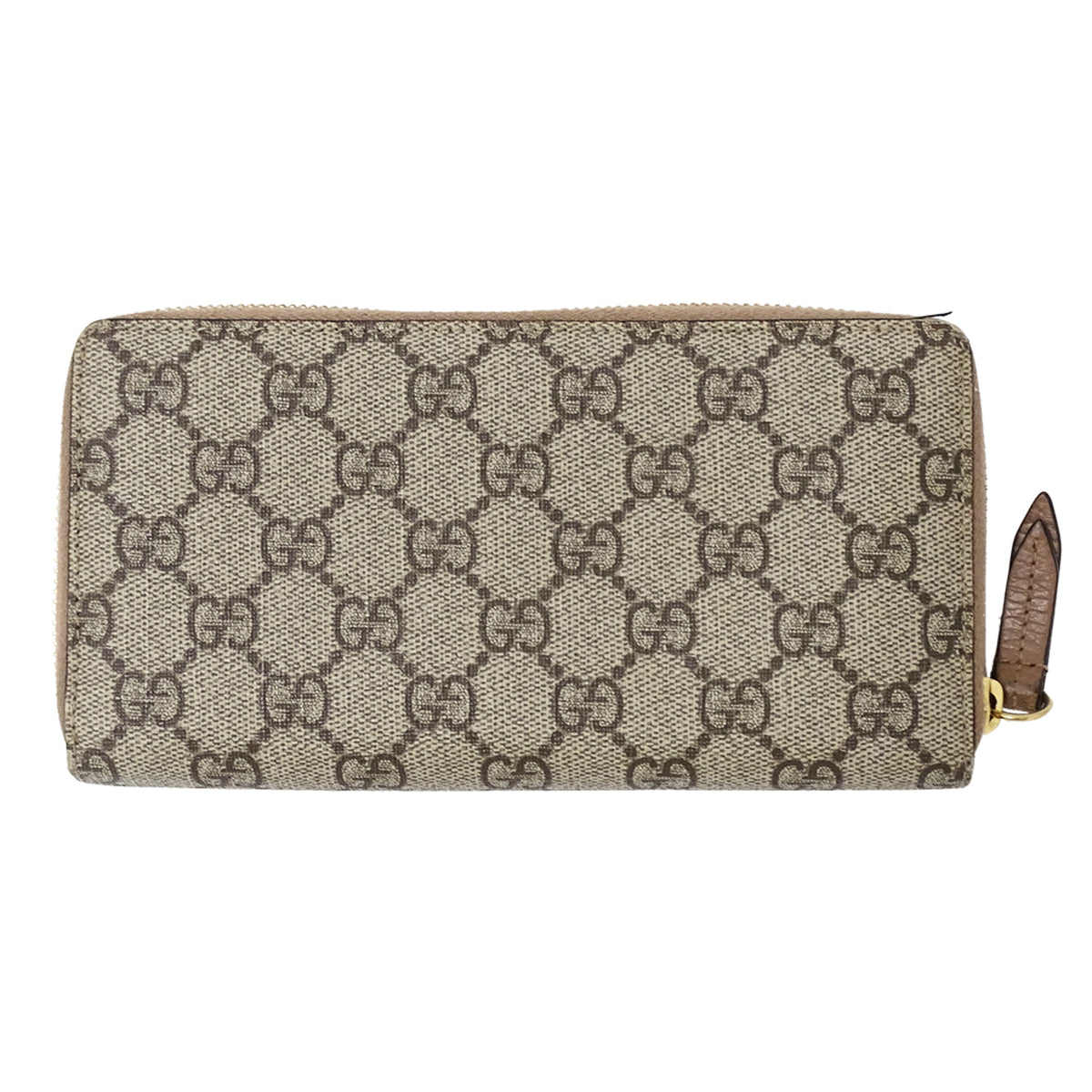 Gucci Gg Supreme Brown Pink Beige Gg Supreme Long Wallet (Bi-Fold) (Pre-Owned)