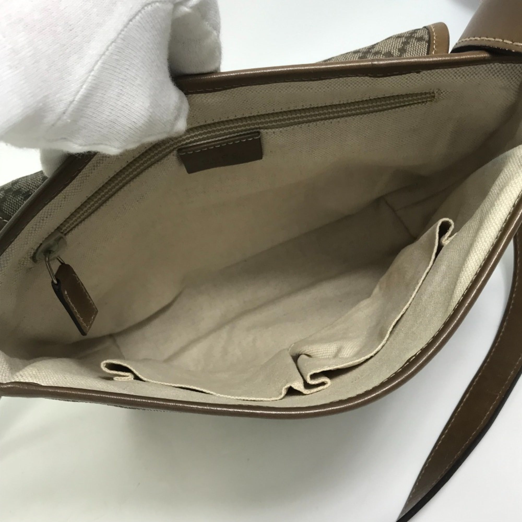 Gucci Diamante Beige Leather Shoulder Bag (Pre-Owned)