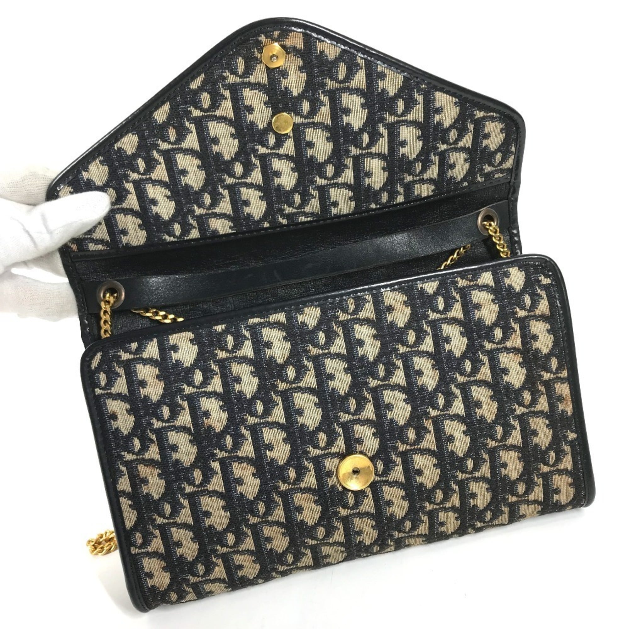 Christian Dior Navy Trotter Clutch Bag Shoulder Bag (Pre-Owned)