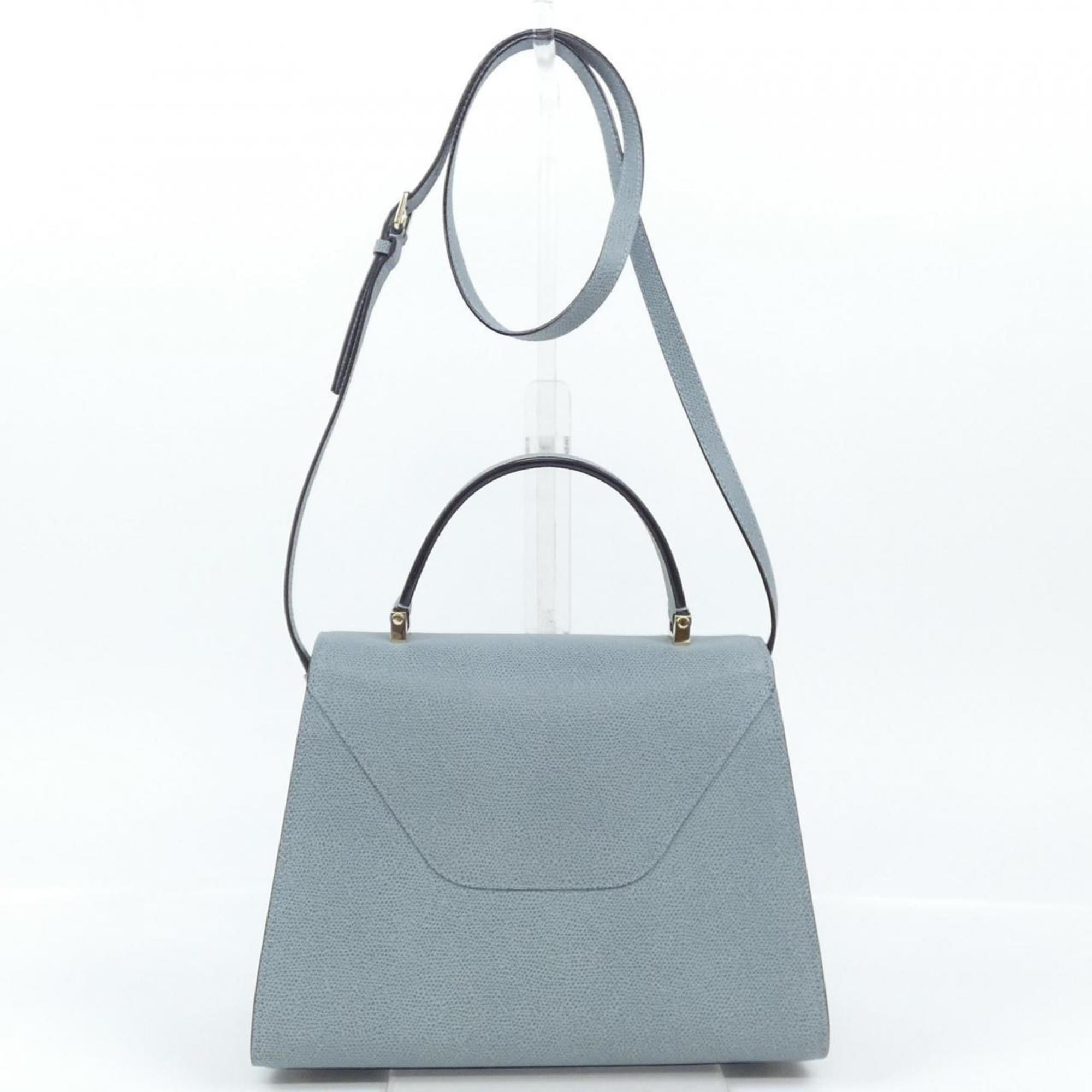 Valextra Blue Leather Handbag (Pre-Owned)