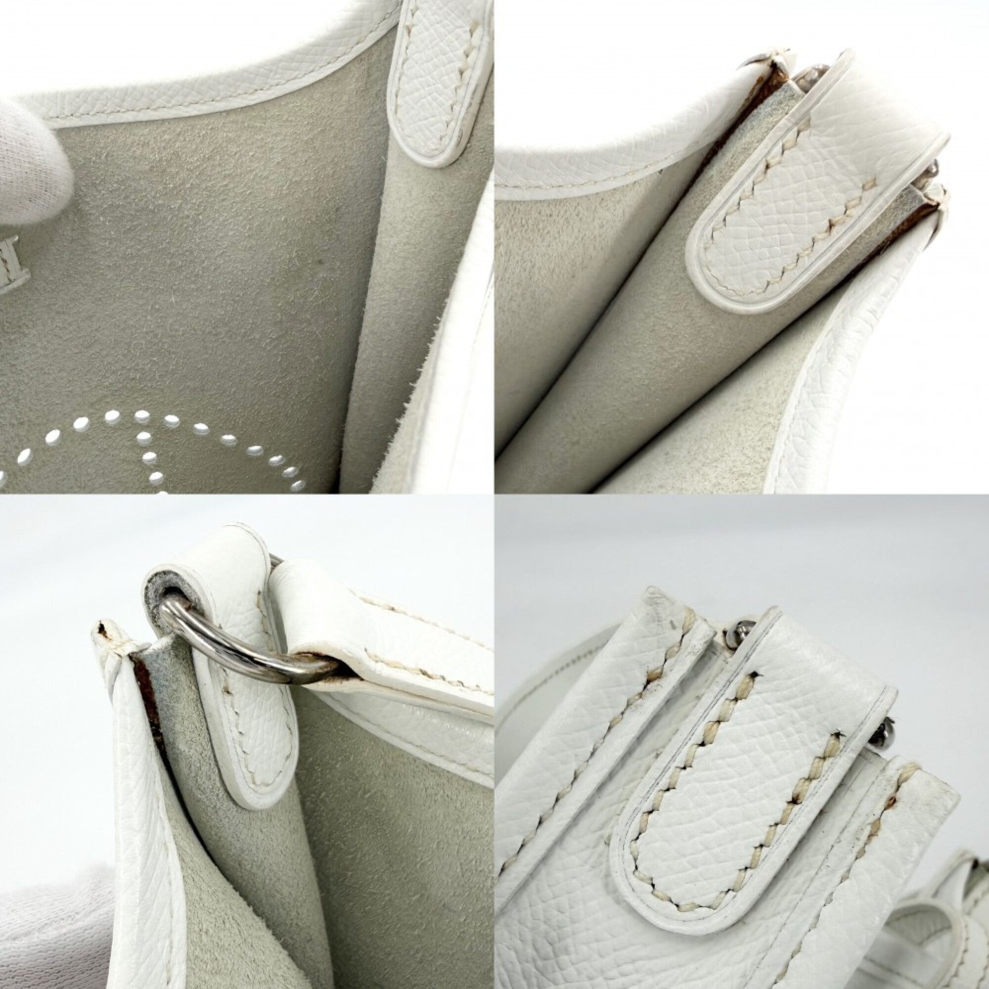 Hermes White Leather Shoulder Bag (Pre-Owned)
