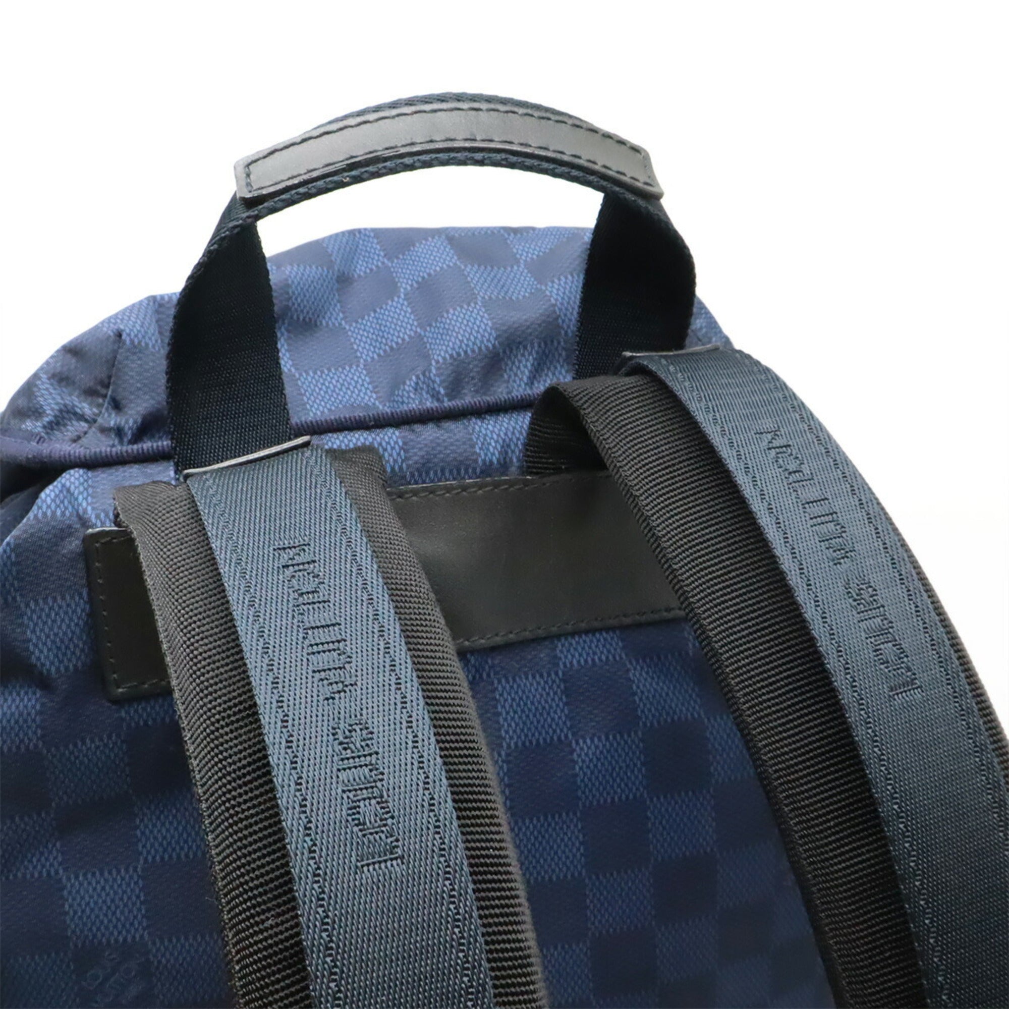 Louis Vuitton Navy Nylon Leather Backpack (Pre-Owned)
