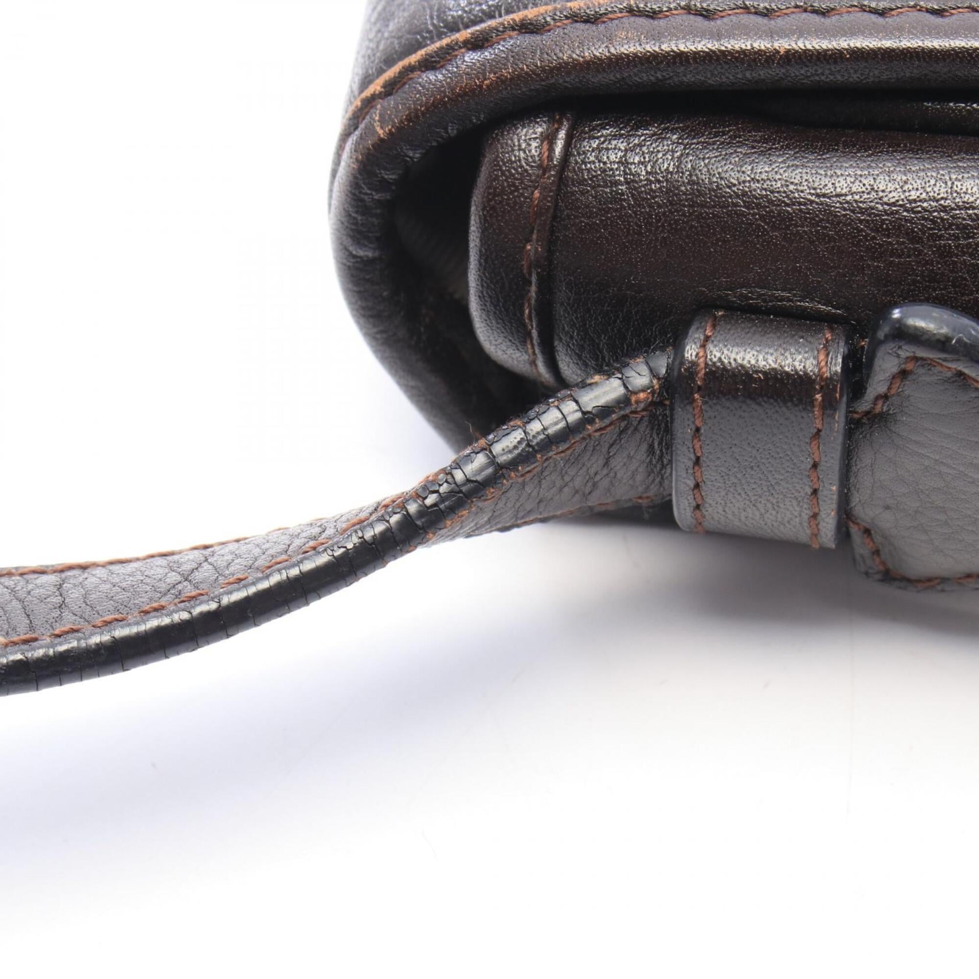 Loewe Brown Leather Handbag Shoulder Bag (Pre-Owned)