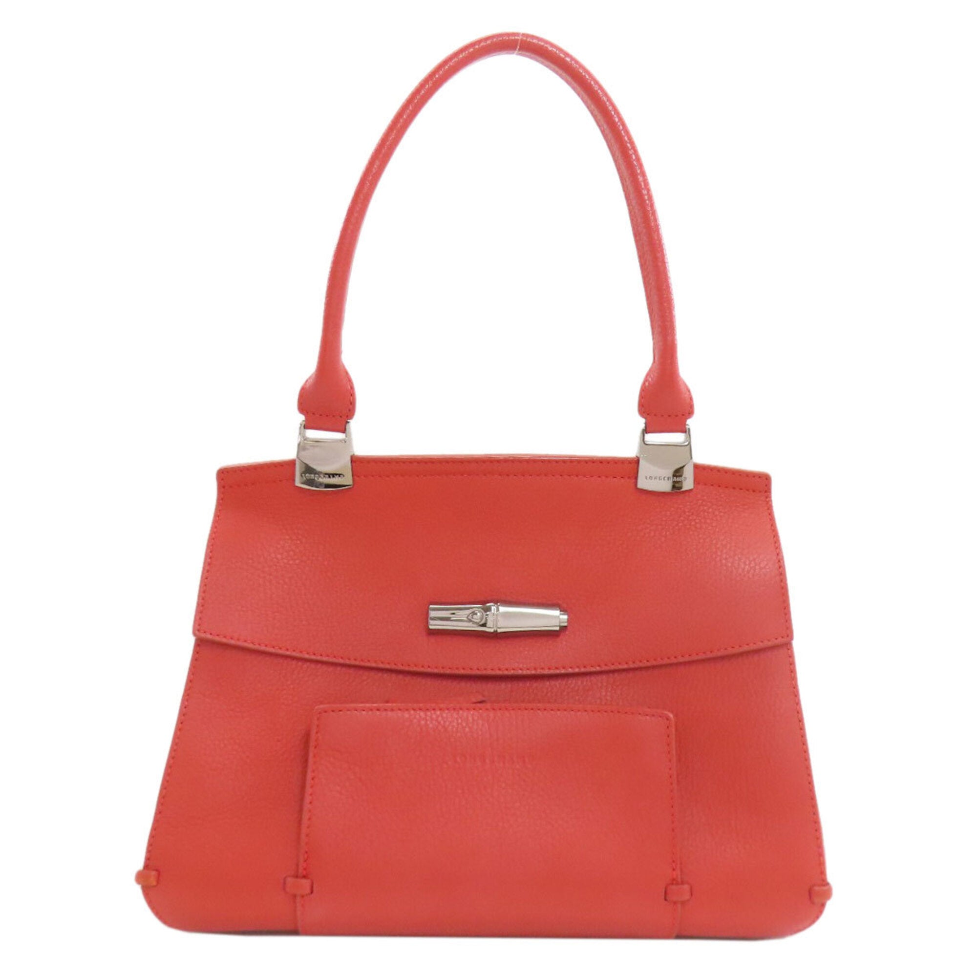 Longchamp Red Color Leather Handbag (Pre-Owned)