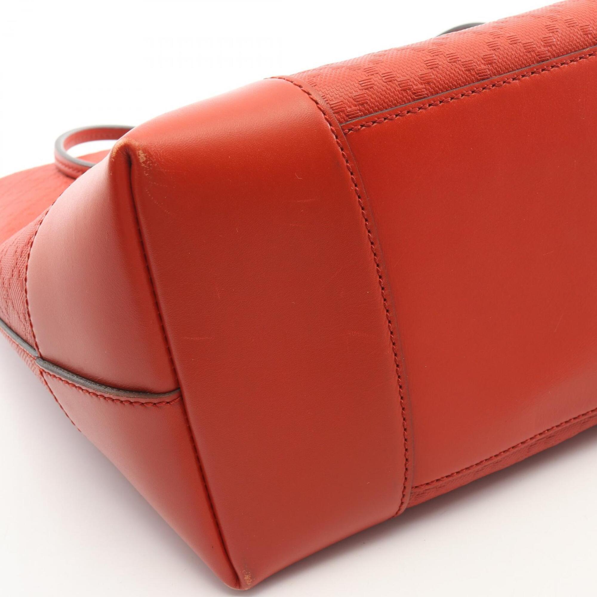 Gucci Red Color Leather Handbag Tote Bag (Pre-Owned)