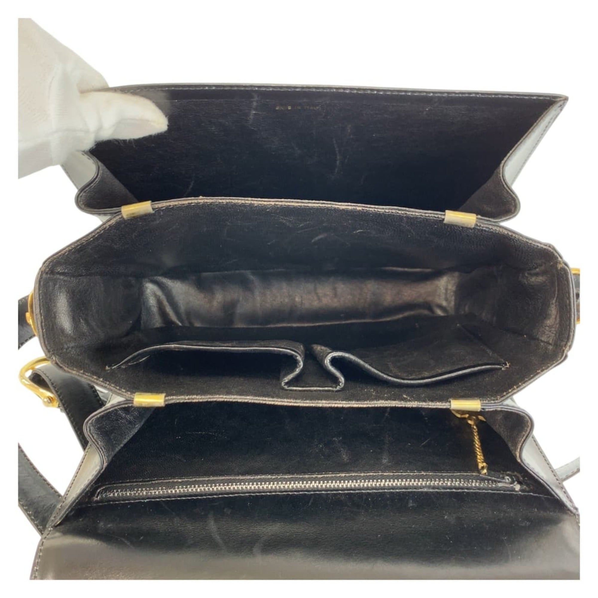 Celine Black Leather Pochette Shoulder Bag (Pre-Owned)