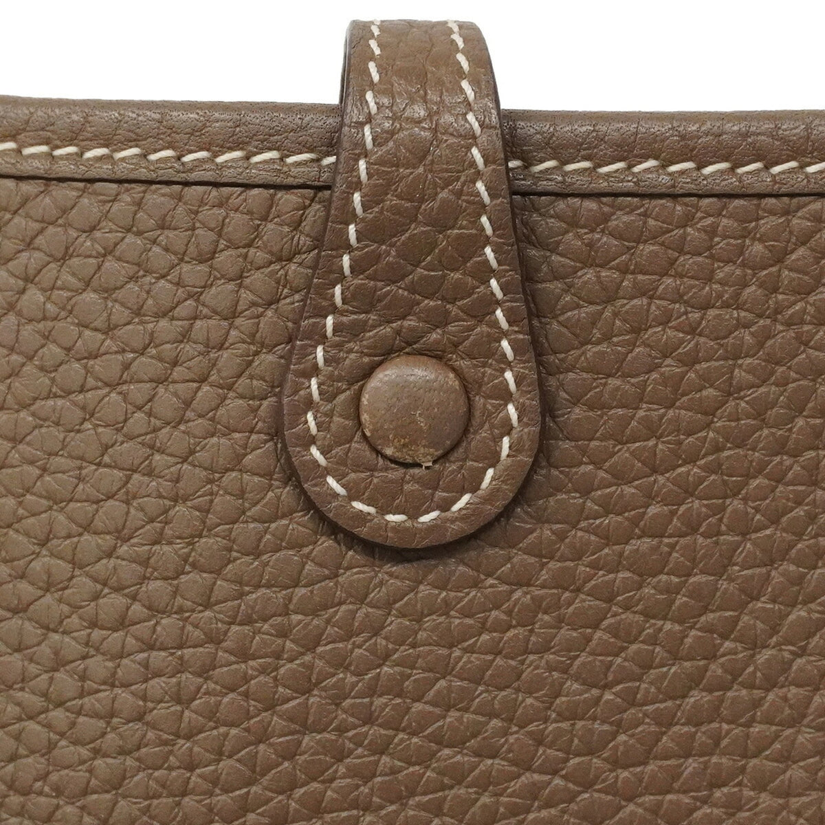 Hermes Etoupe Gray Taurillon Clemence Leather Shoulder Bag (Pre-Owned)