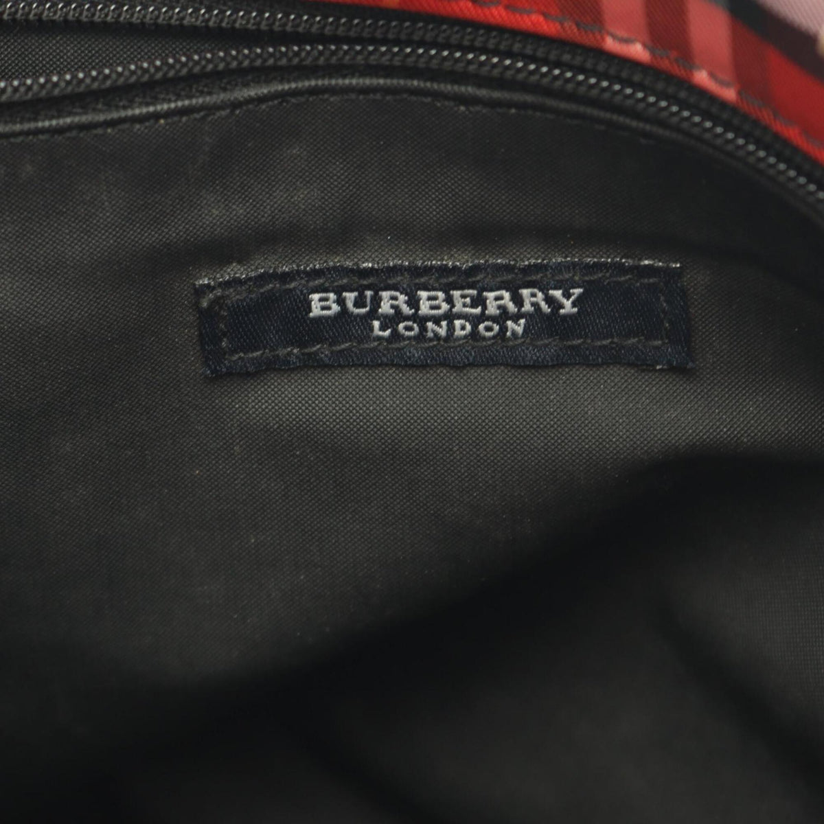 Burberry Brown Multi-Color Red Color Canvas Leather Handbag (Pre-Owned)