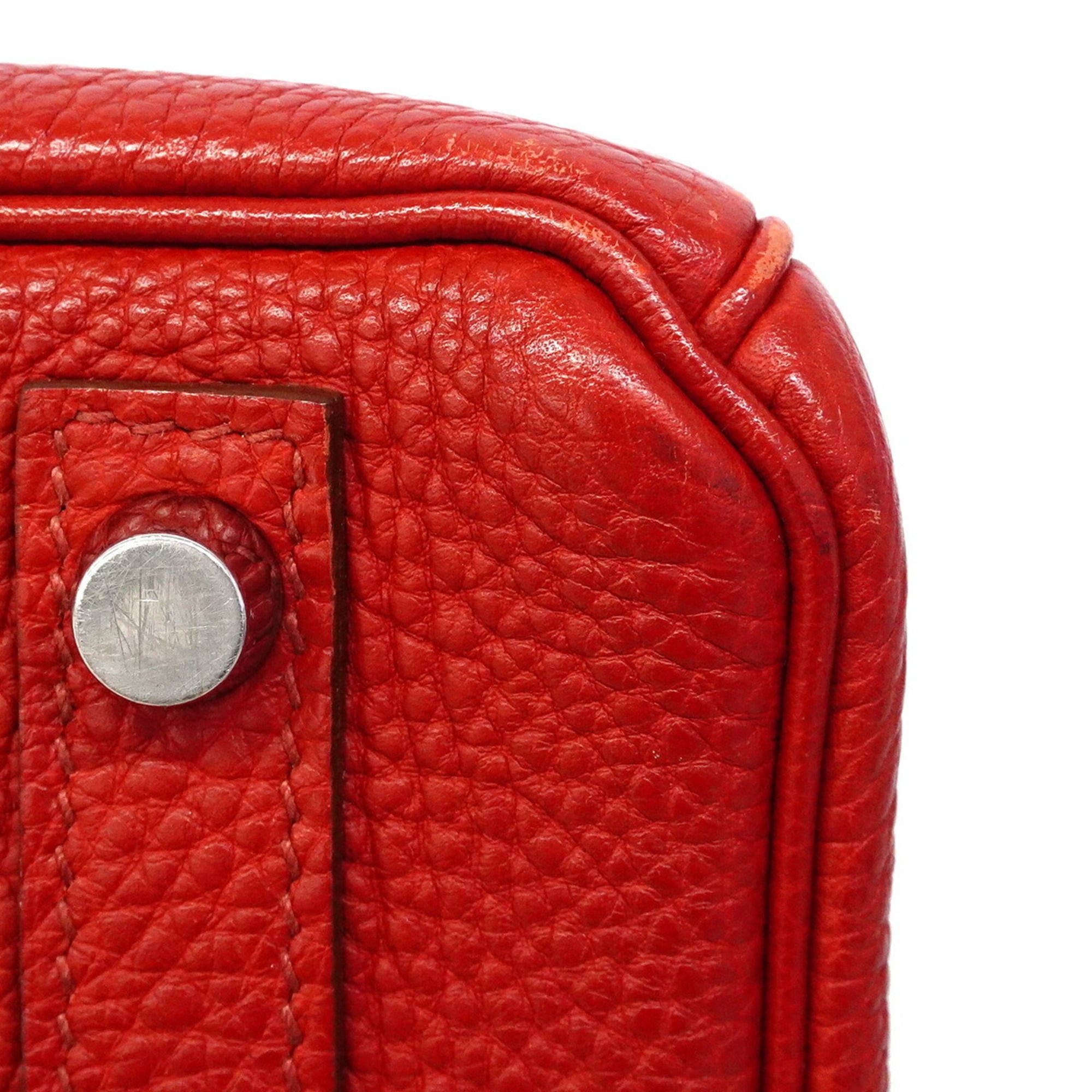 Hermes Rouge Casaque Togo Leather Handbag (Pre-Owned)