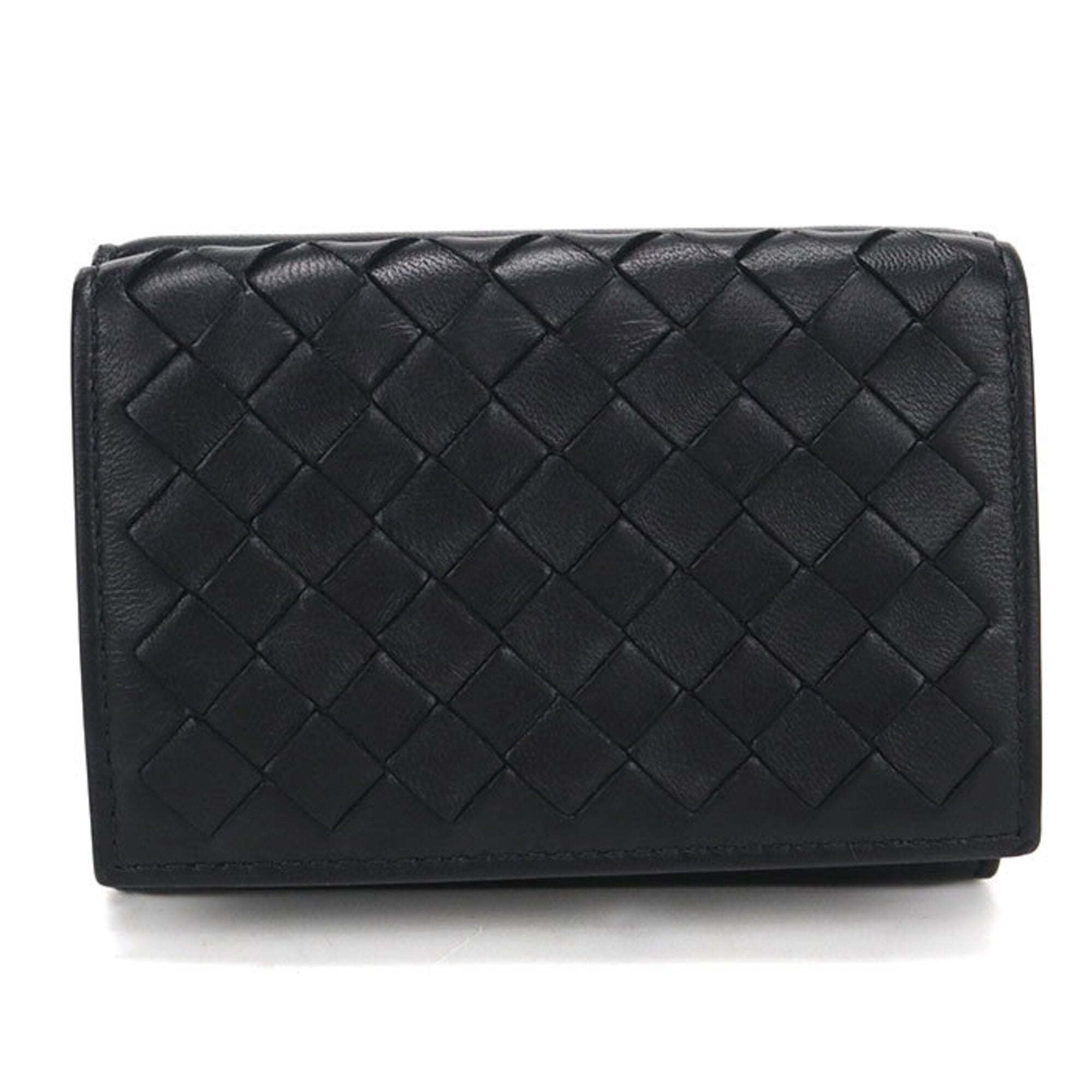 Bottega Veneta Black Leather Wallet (Tri-Fold) (Pre-Owned)