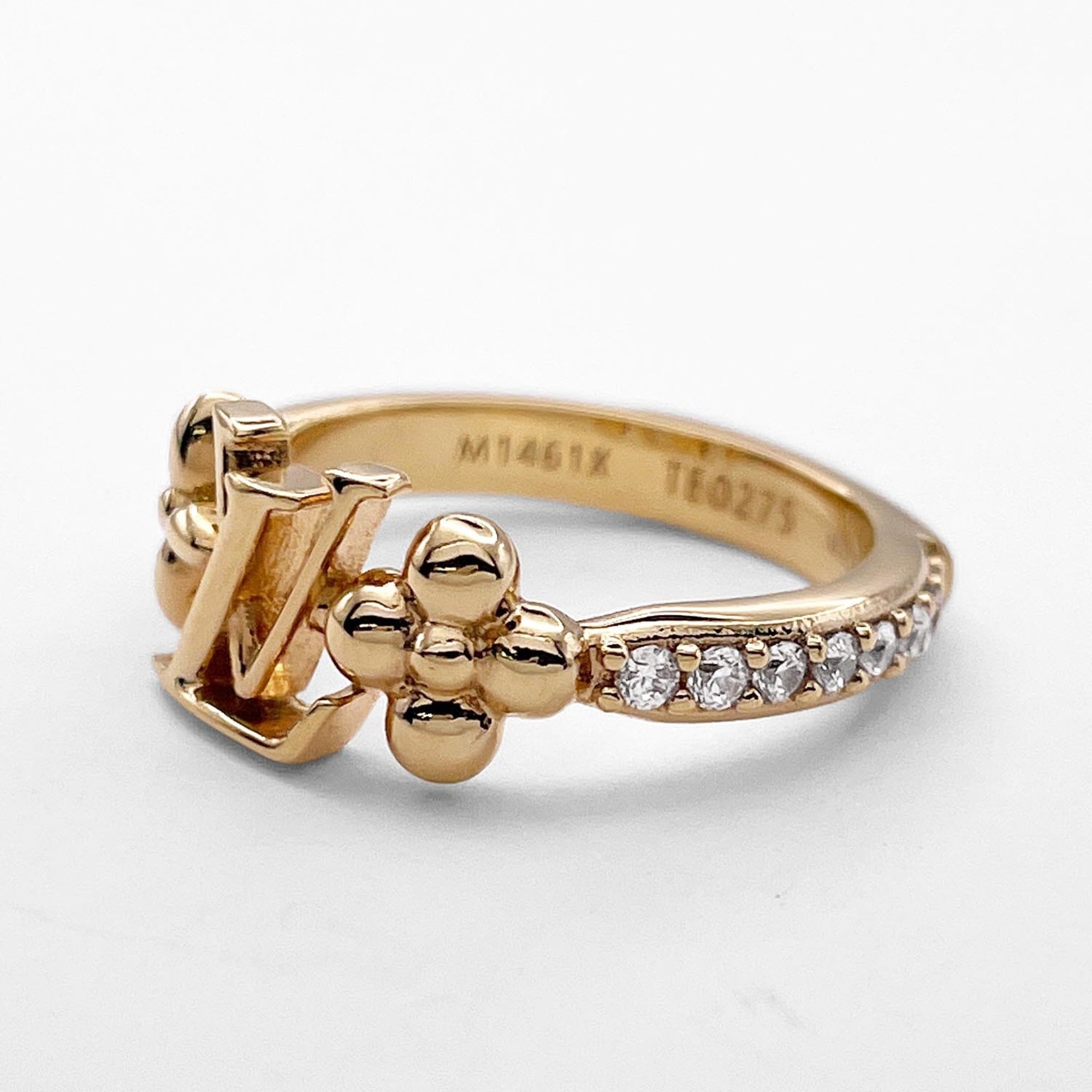 Louis Vuitton Metal Rhinestone Band Ring (Pre-Owned)