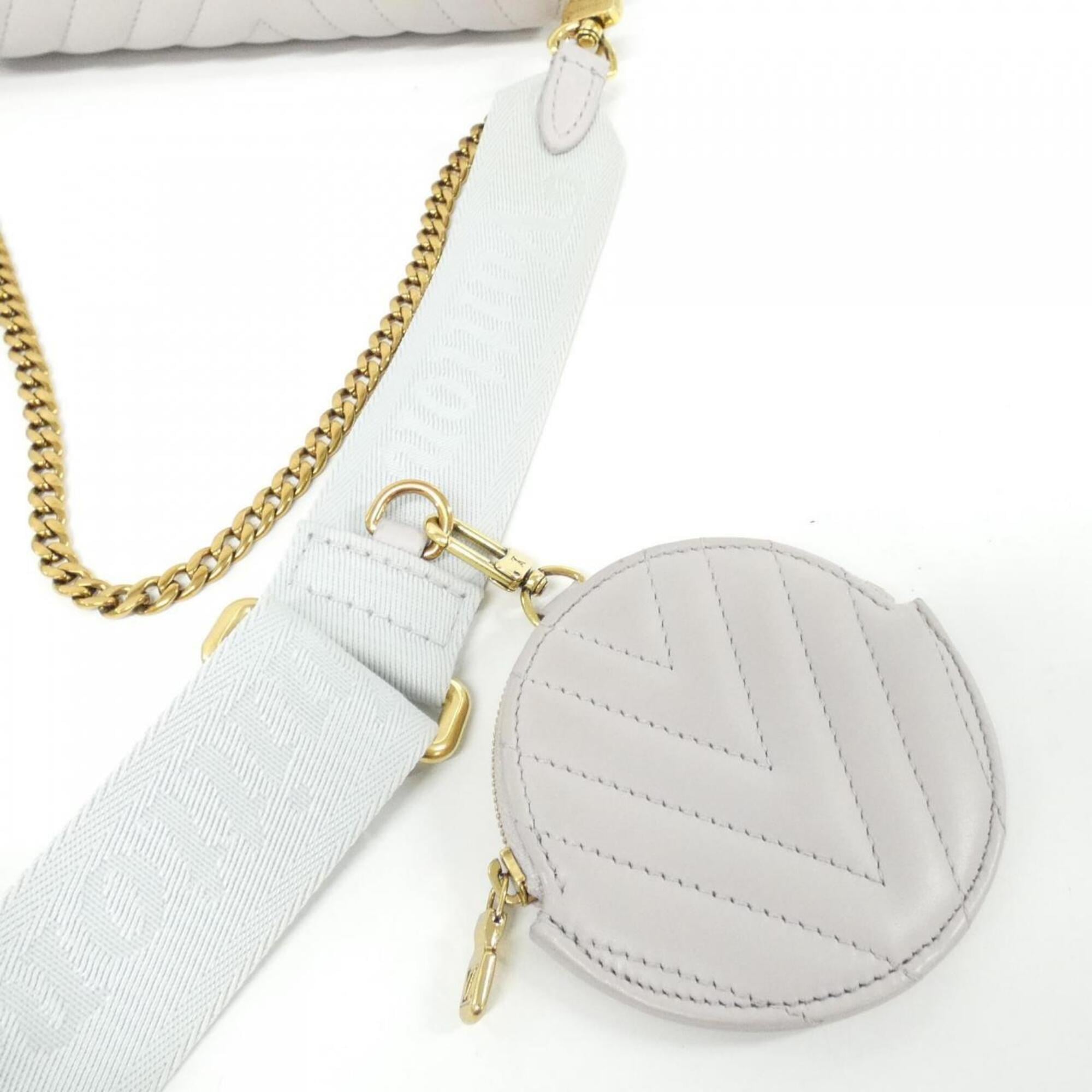 Louis Vuitton Gray Leather Shoulder Bag (Pre-Owned)