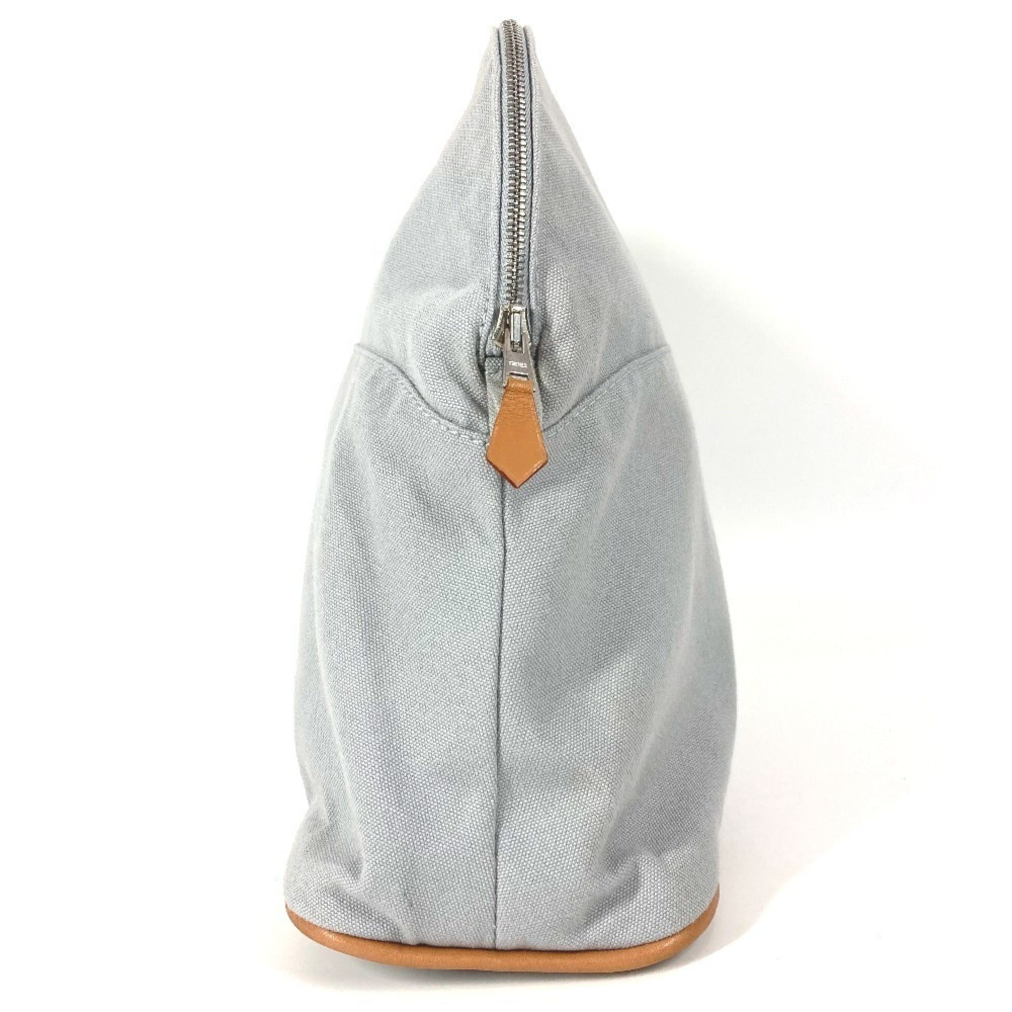 Hermes Gray Canvas Pouch (Pre-Owned)