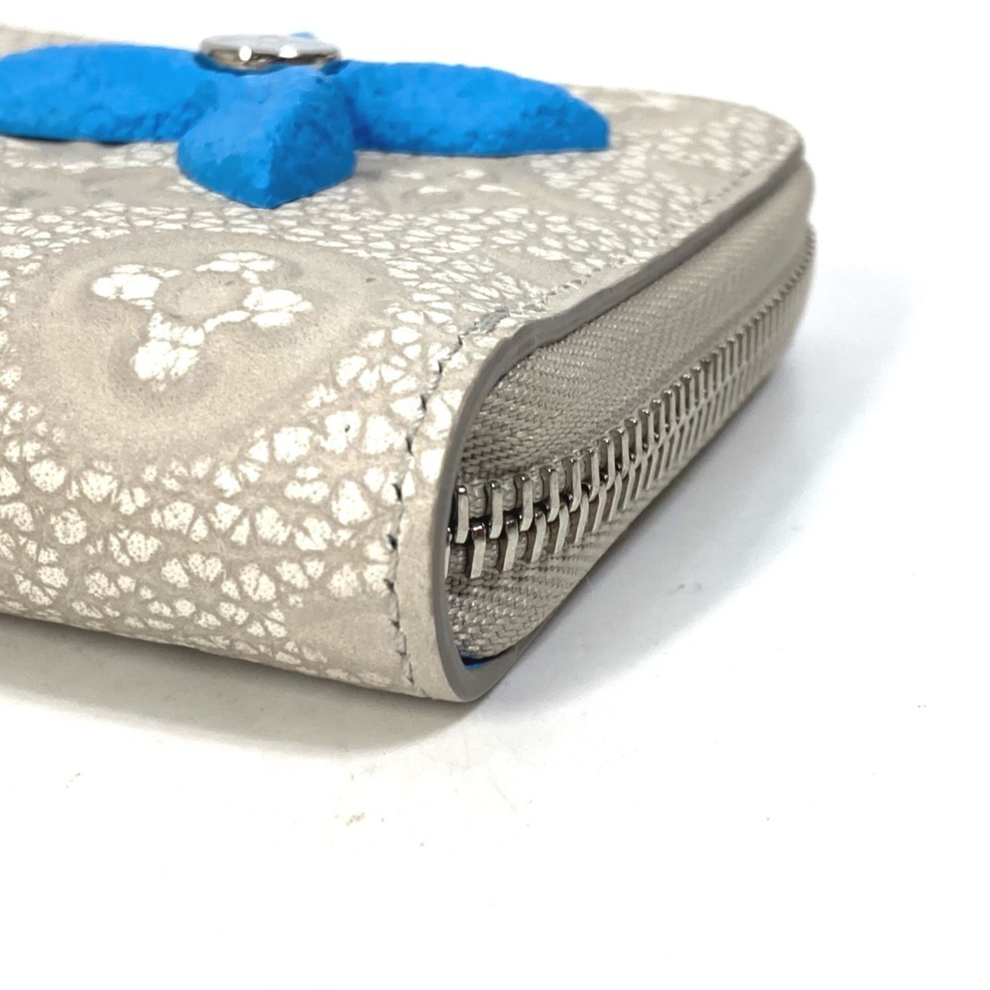Louis Vuitton Blue Gray Leather Long Wallet (Bi-Fold) (Pre-Owned)
