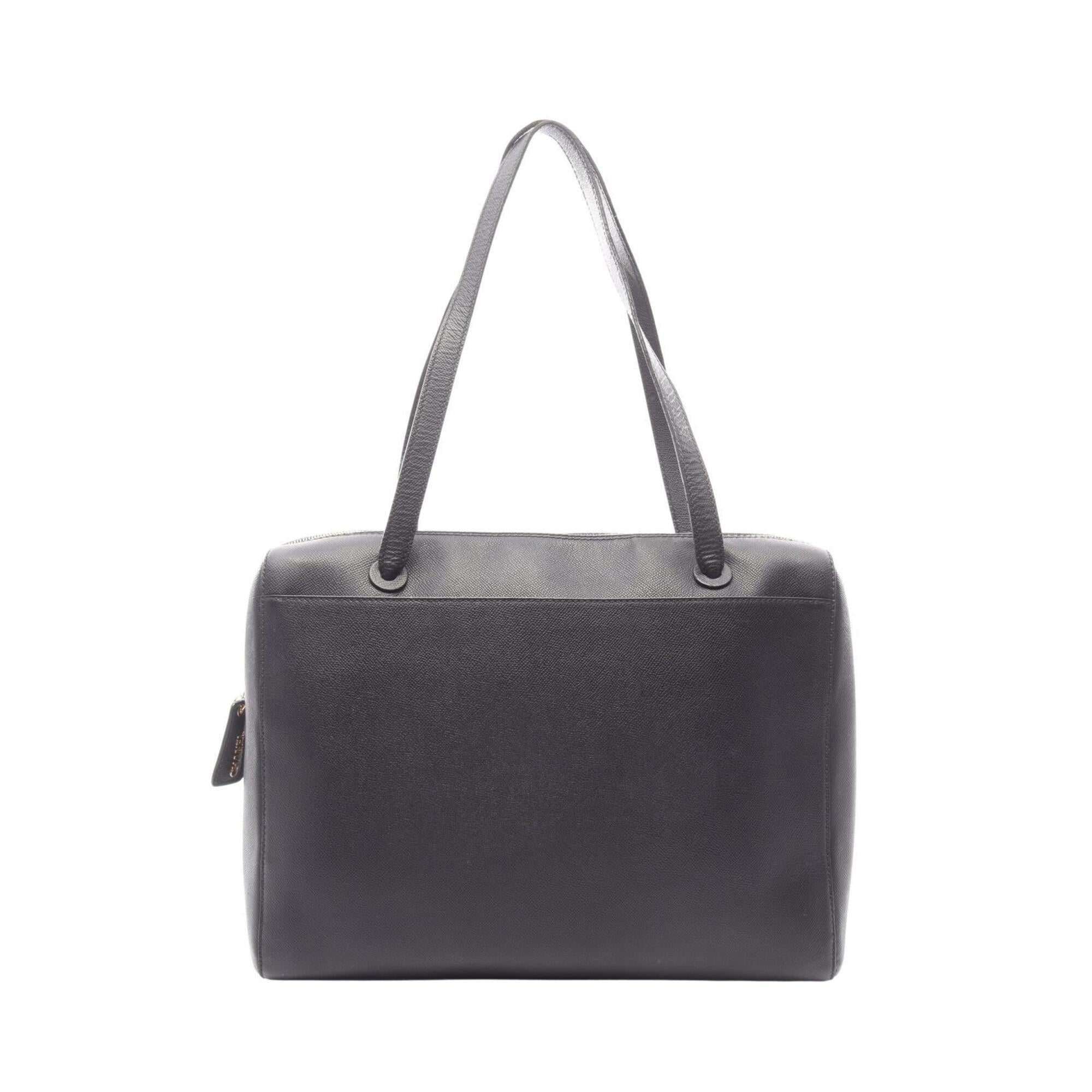 Chanel Black Grained Calfskin Handbag Tote Bag (Pre-Owned)