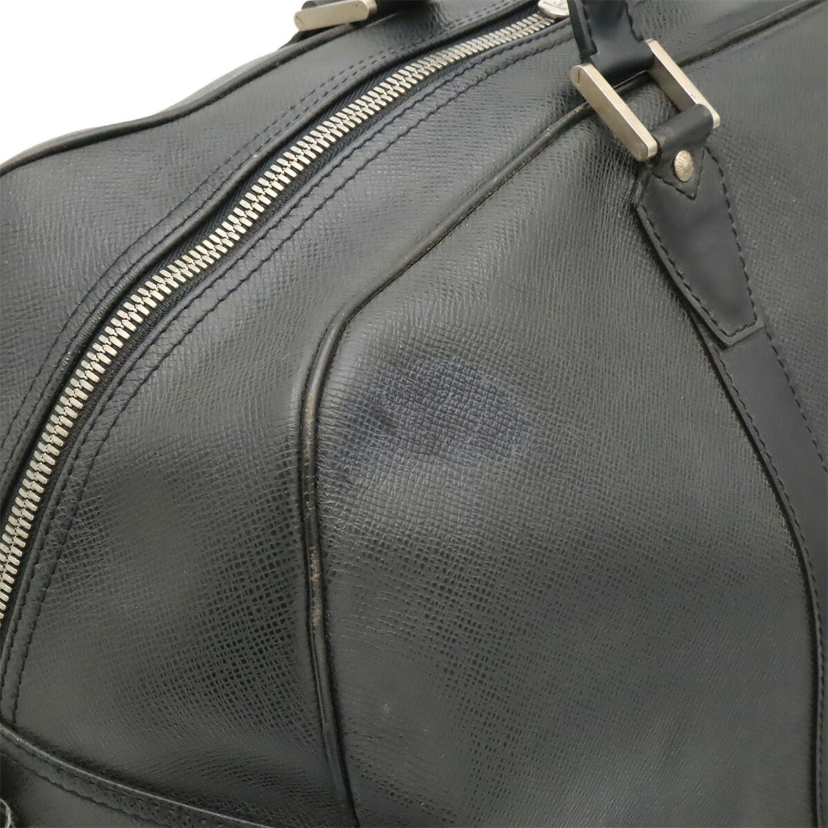 Louis Vuitton Ardoise Black White Taiga Leather Boston Bag Shoulder Bag (Pre-Owned)