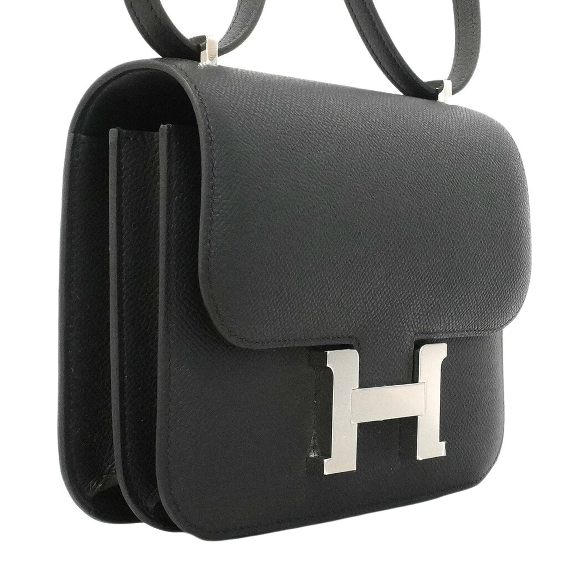 Hermes Black Leather Shoulder Bag (Pre-Owned)