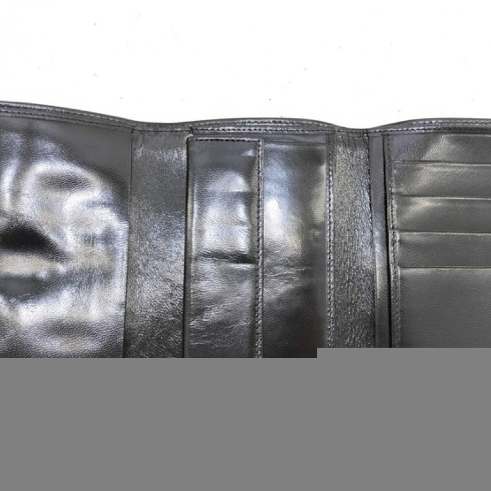 Fendi Black Canvas Leather Wallet (Tri-Fold) (Pre-Owned)